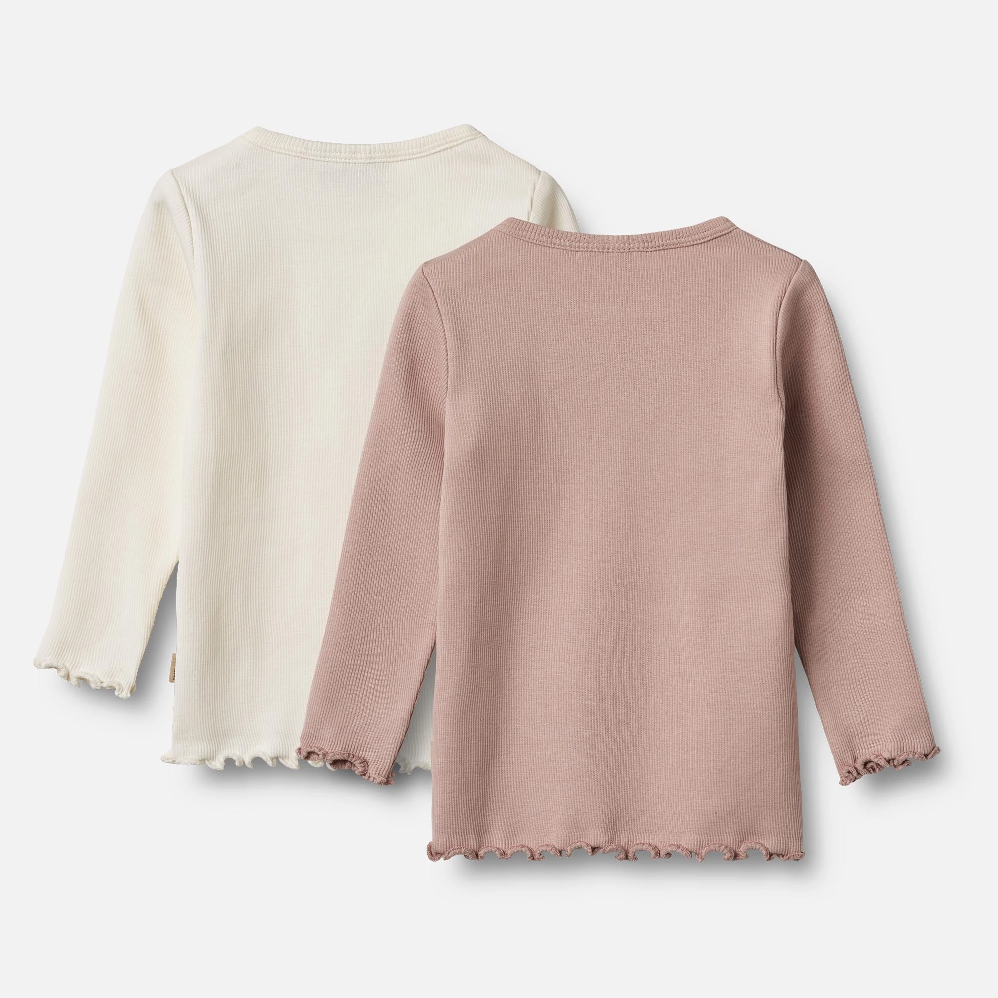 2 Rib T-shirts L/S Ida - rose powder