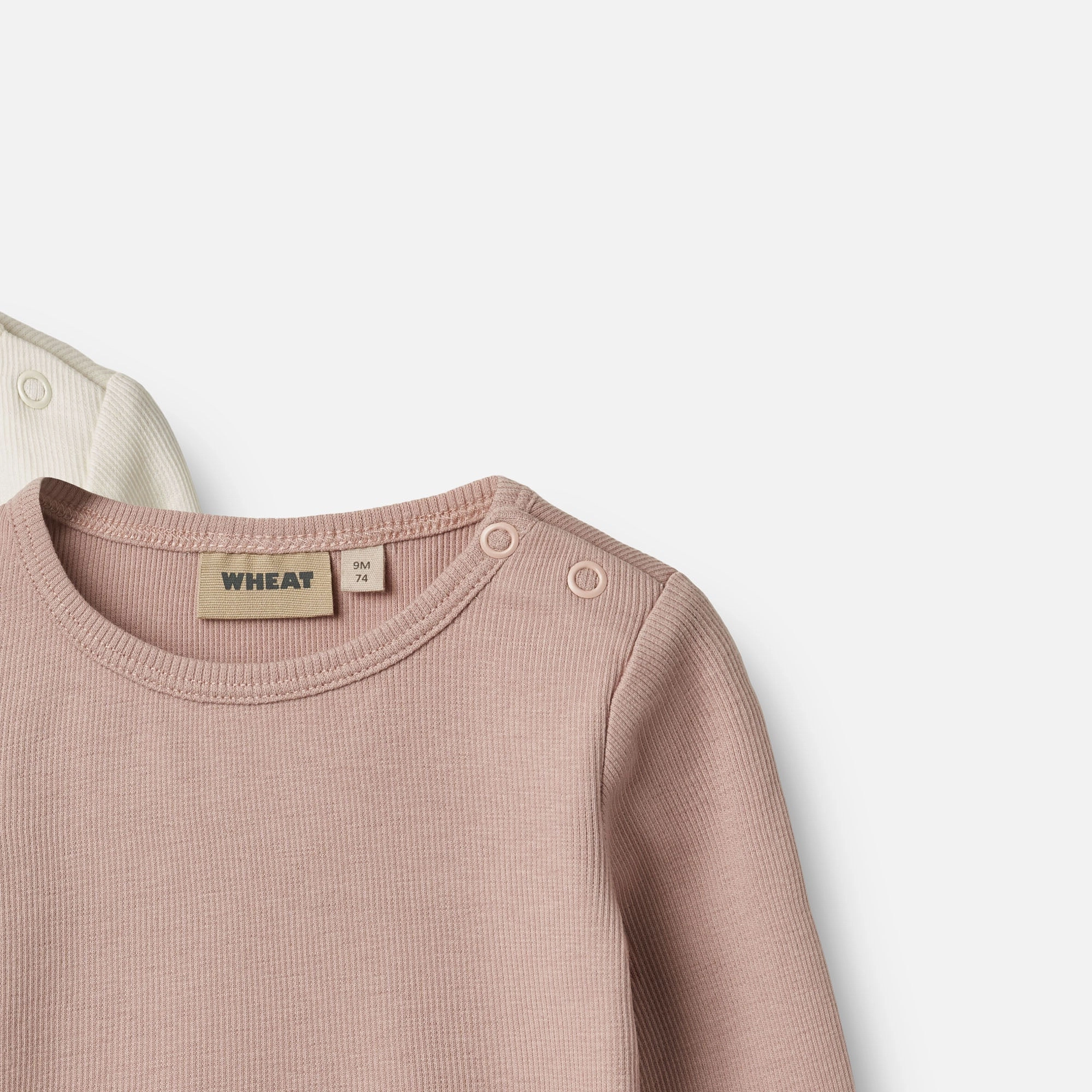 2 Rib T-shirts L/S Ida - rose powder