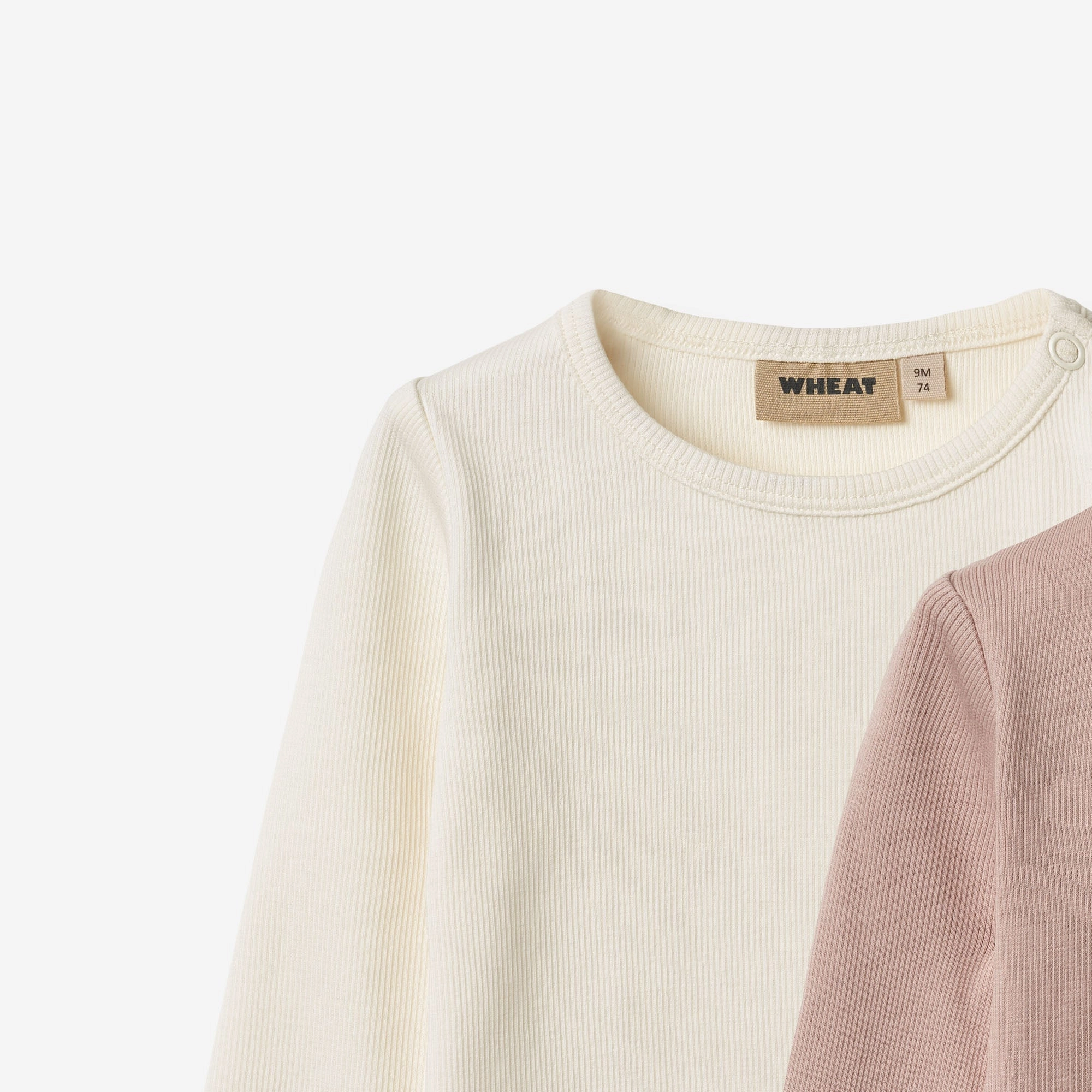 2 Rib T-shirts L/S Ida - rose powder