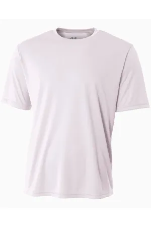 A4 Jugend Performance Feuchtigkeitstransportierendes Kurzarm-Crewneck T-Shirt - Weiß