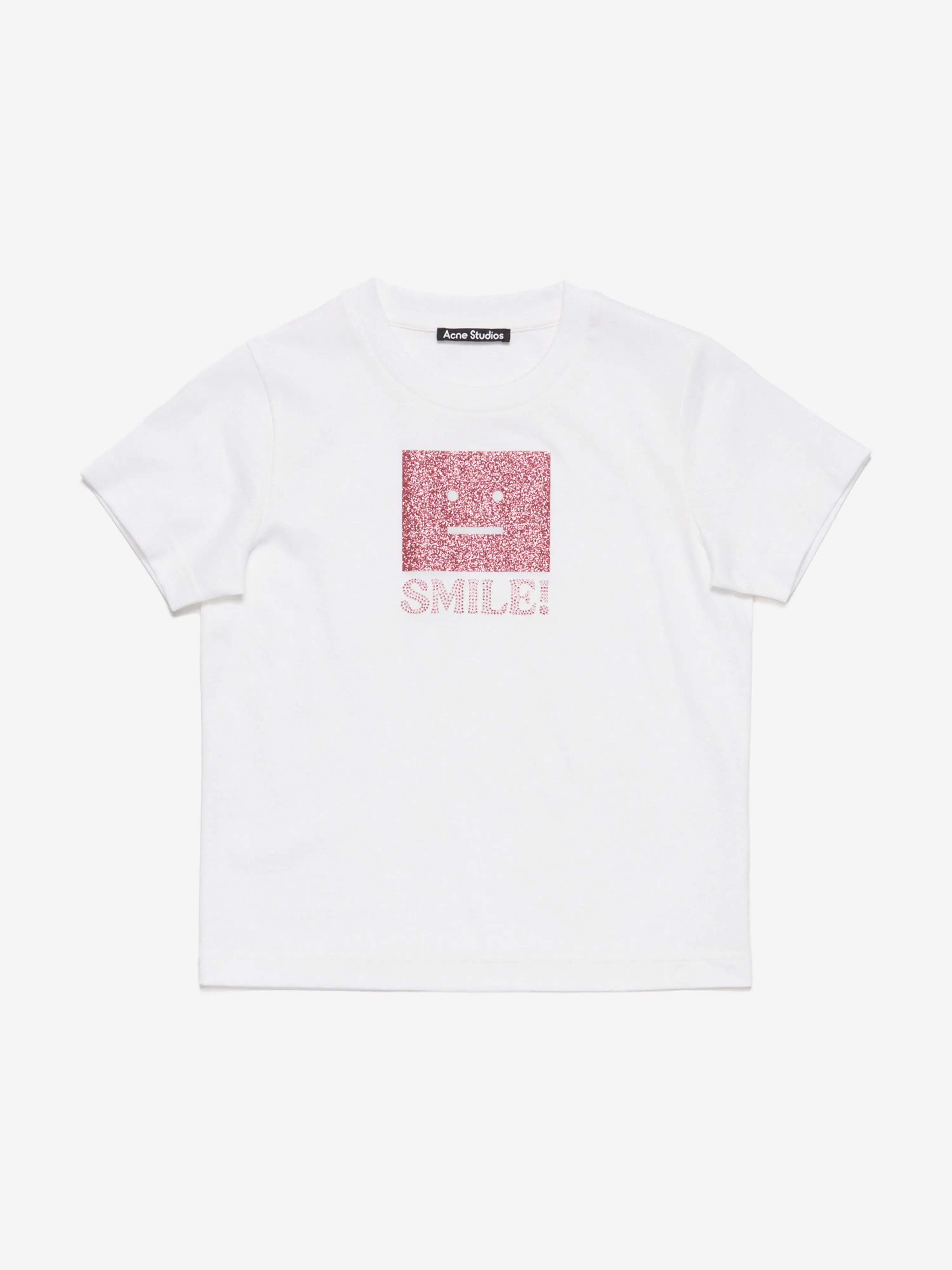 Acne Studios Kinder Nash Smiley T-Shirt in Weiß