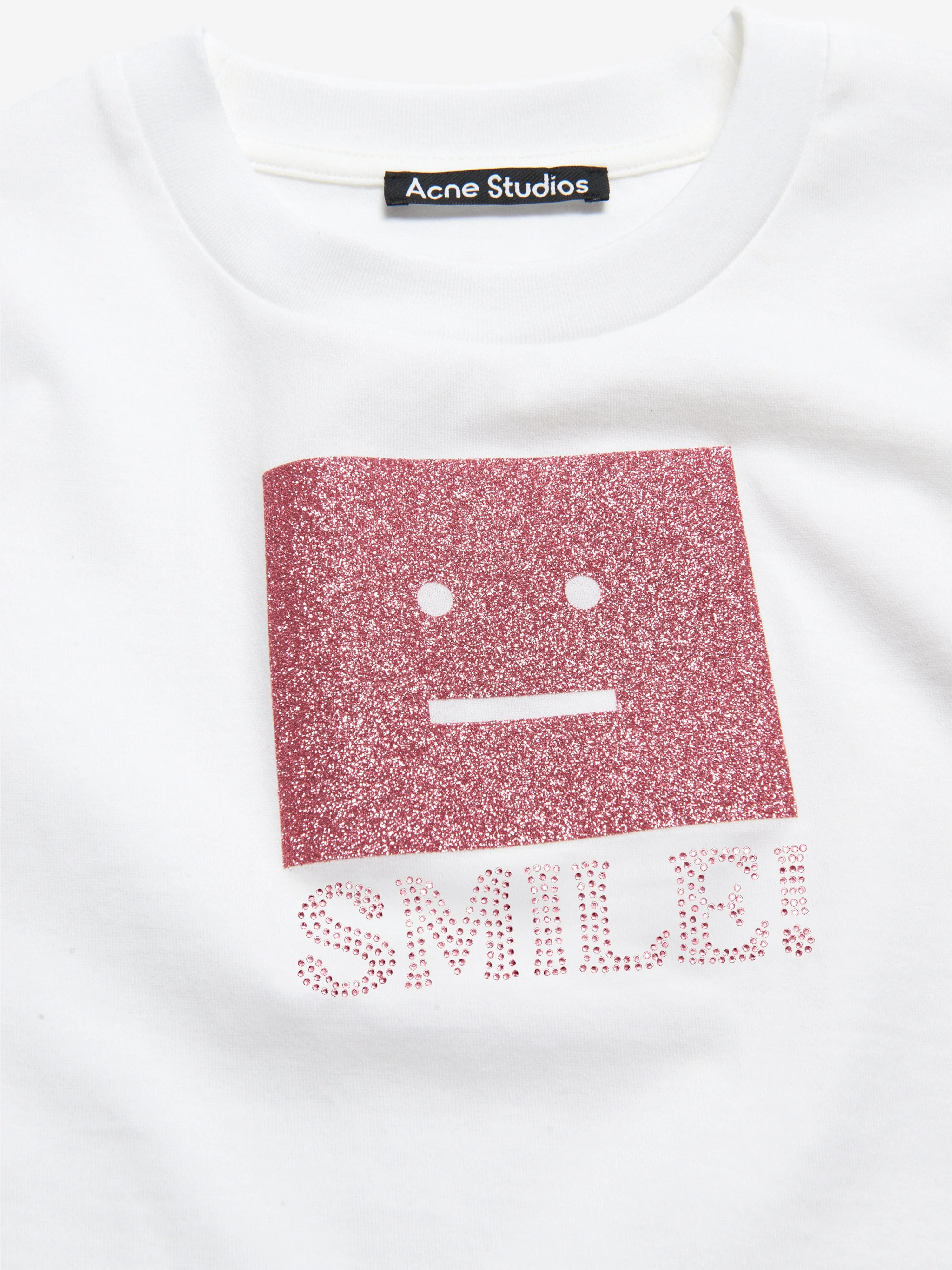 Acne Studios Kinder Nash Smiley T-Shirt in Weiß