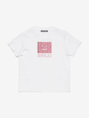 Acne Studios Kinder Nash Smiley T-Shirt in Weiß
