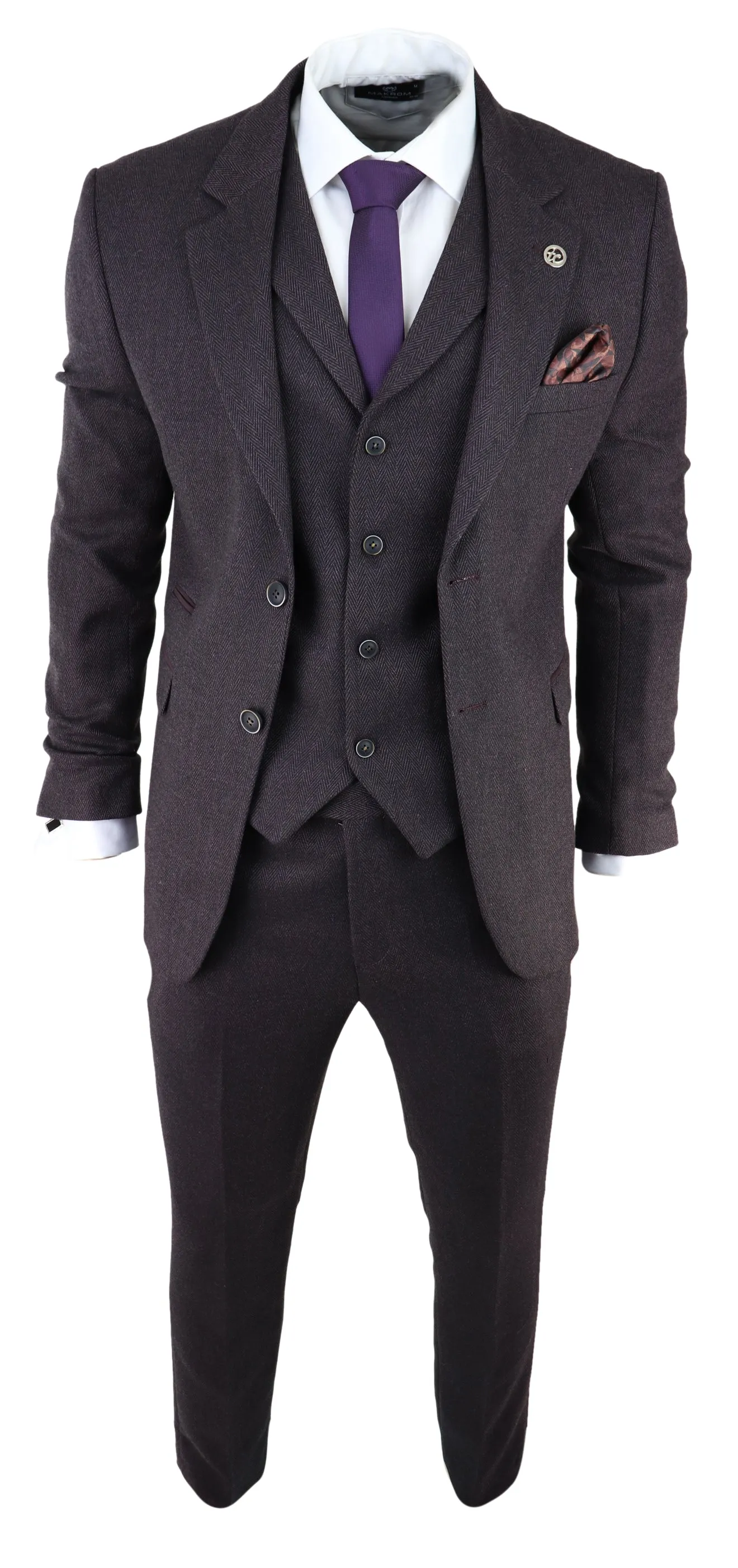 AK-05 Fischgrät-Tweed-Dreiteiliger Anzug