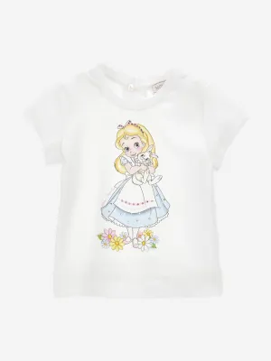 Baby Girls Alice Im Wunderland T-Shirt in Weiß