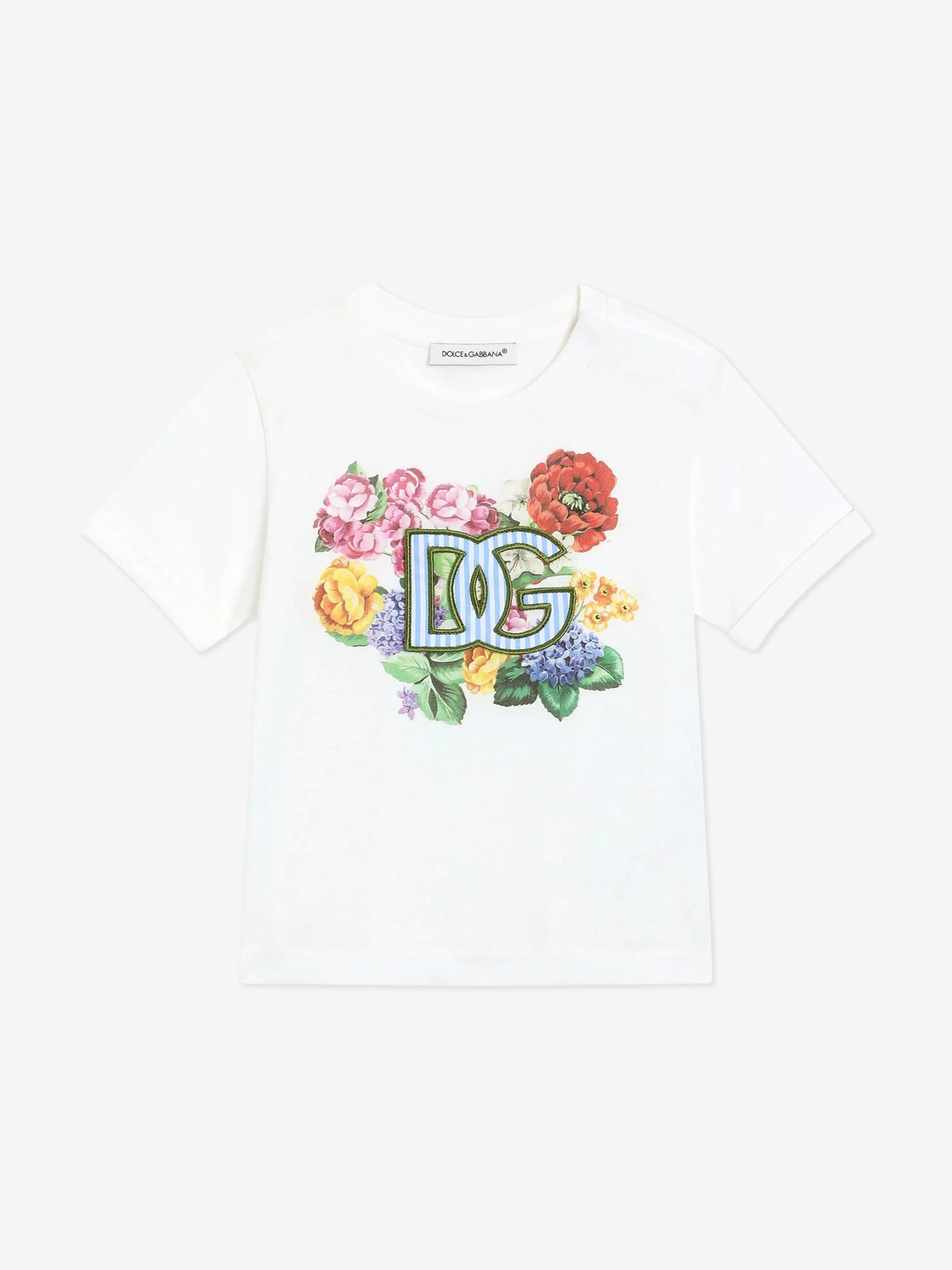 Baby Girls Blumen-Logo T-Shirt in Weiß