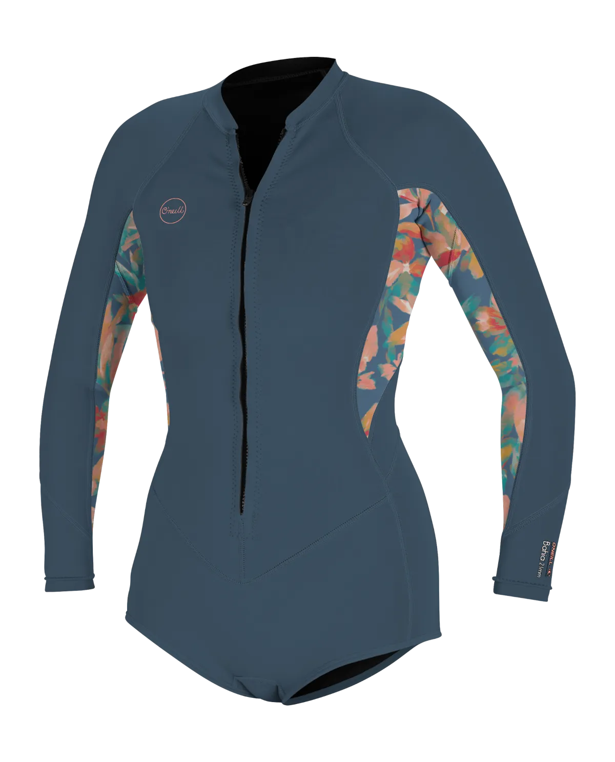 Bahia 2/1mm Front-Zip Kurz-Nassanzug in Copen Blau, Painted Tropics & Copen Blau