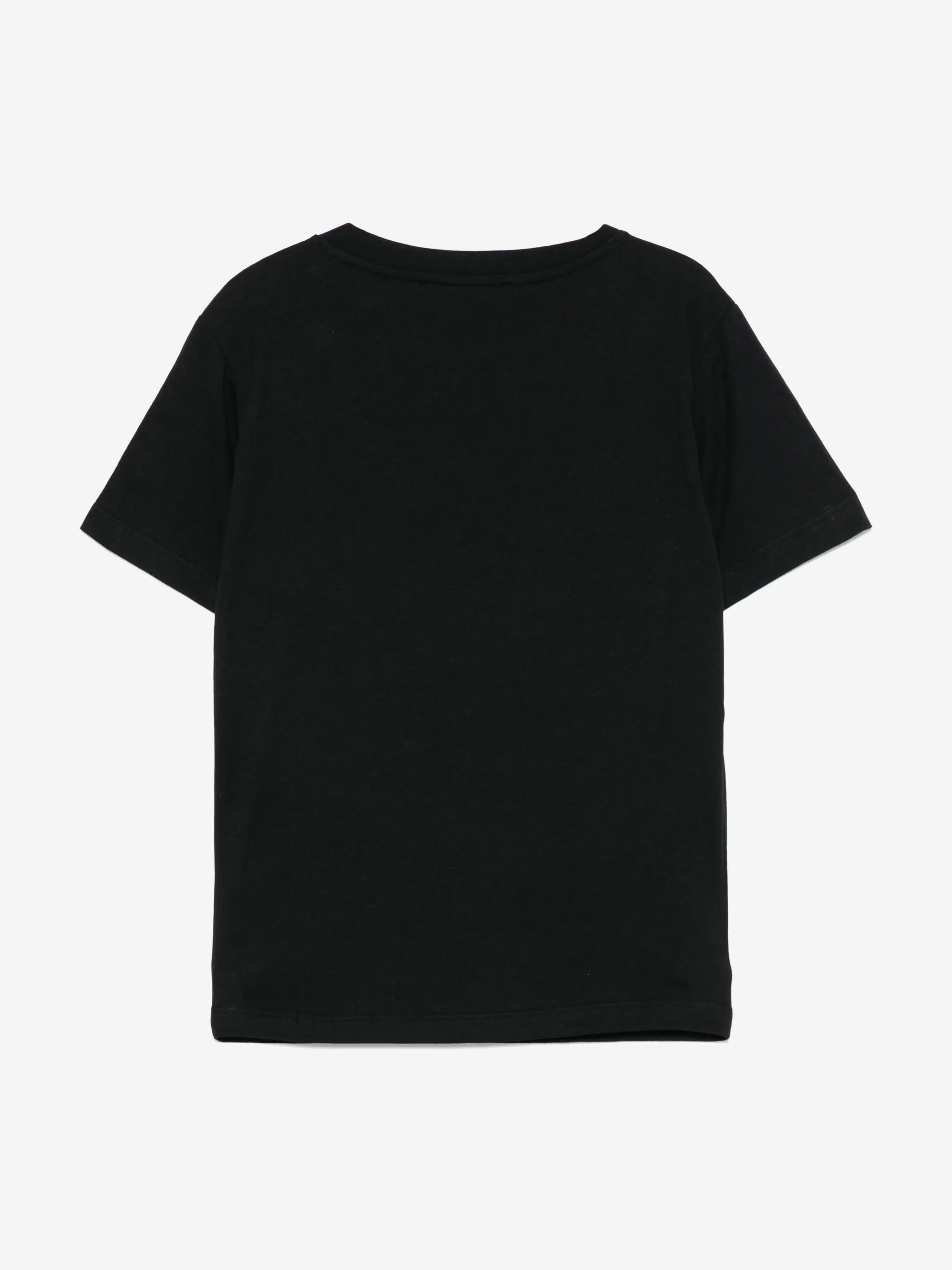 Balmain Mädchen Logo T-Shirt mit Knopfleiste in Schwarz