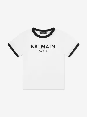 Balmain Kids Logo T-Shirt in Weiß