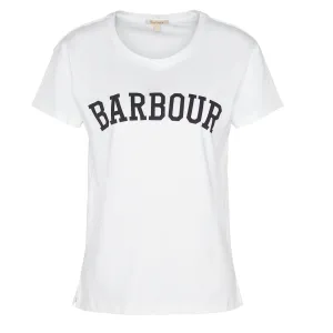 Barbour Damen Northumberland Klassisches T-Shirt Weiß / Marine