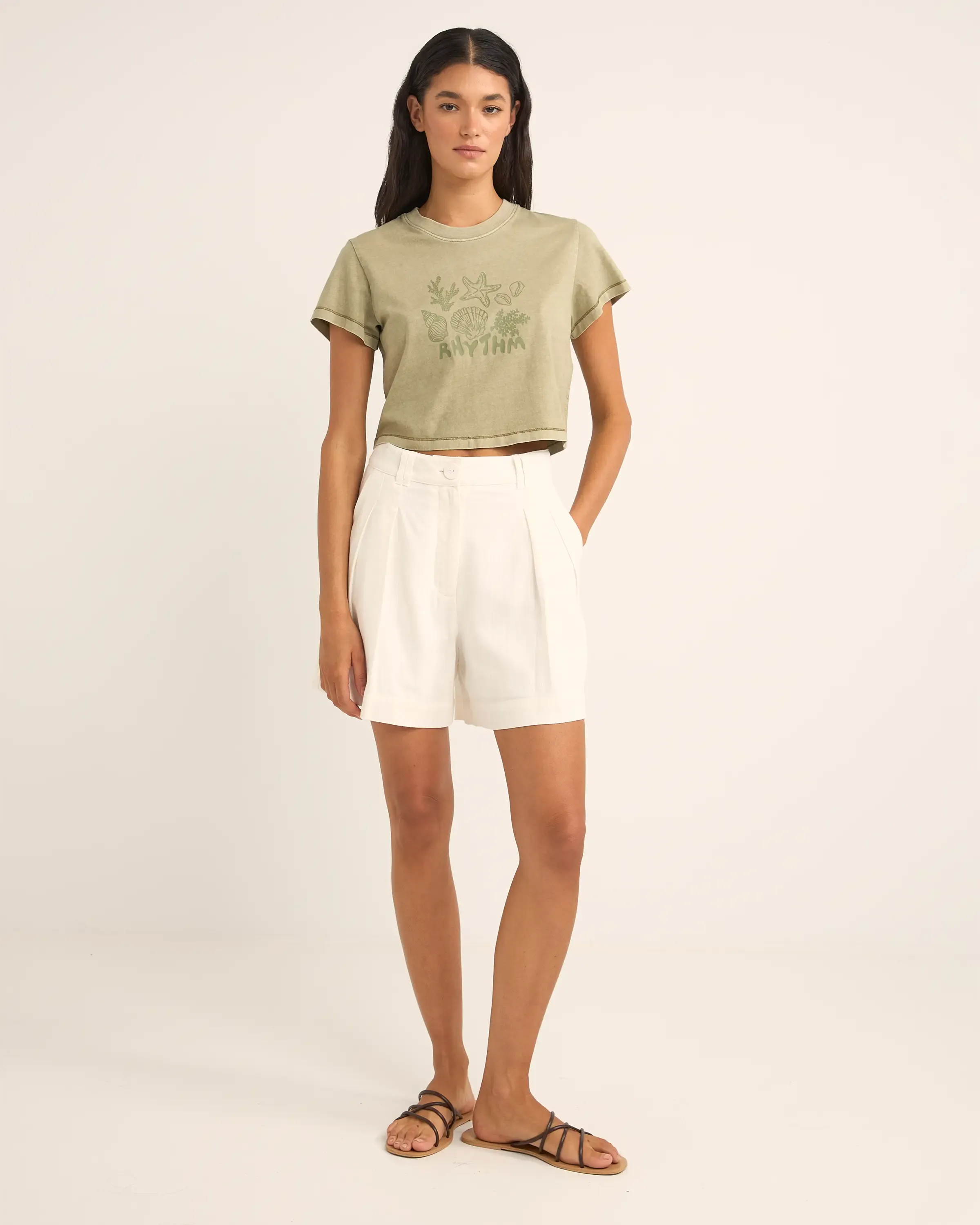 Beachcomber Crop T-Shirt in Efeu