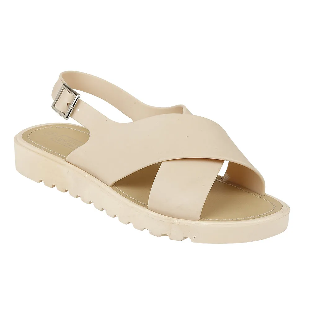 Beige Flache Schuhe