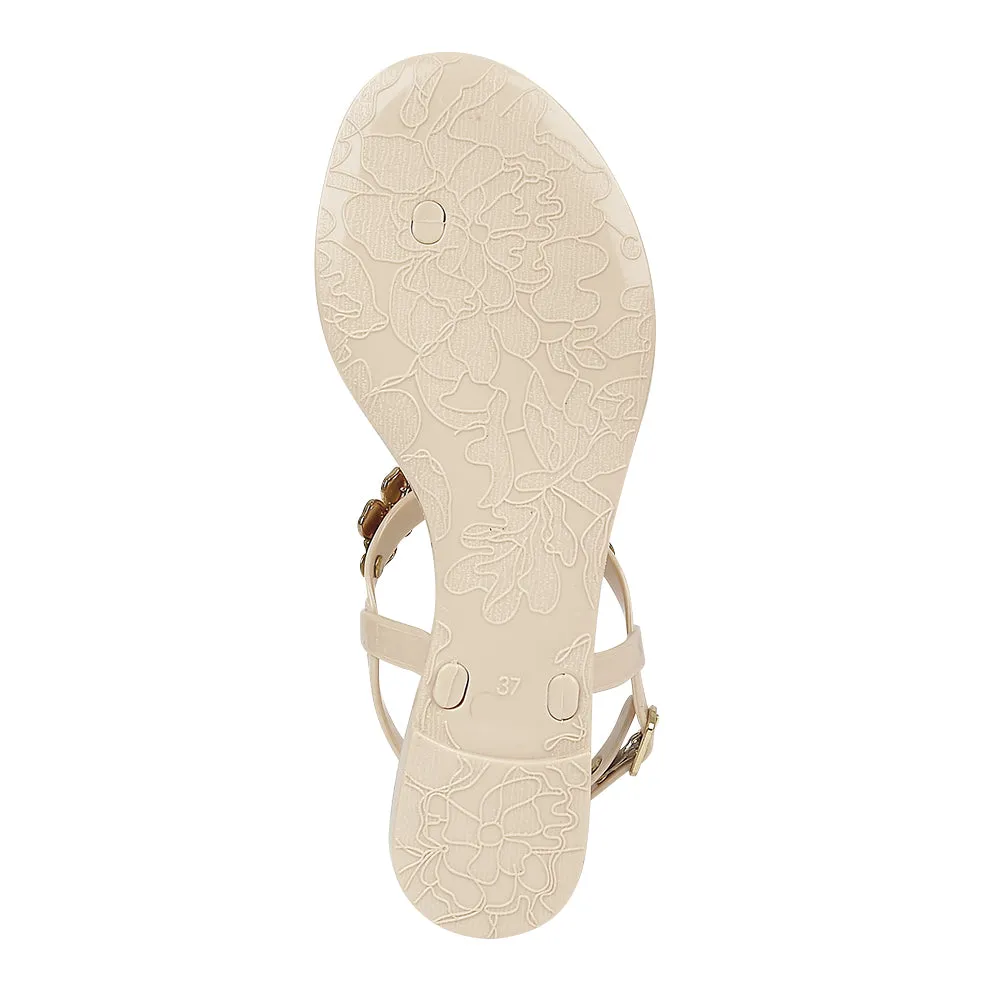 Beige Flache Schuhe