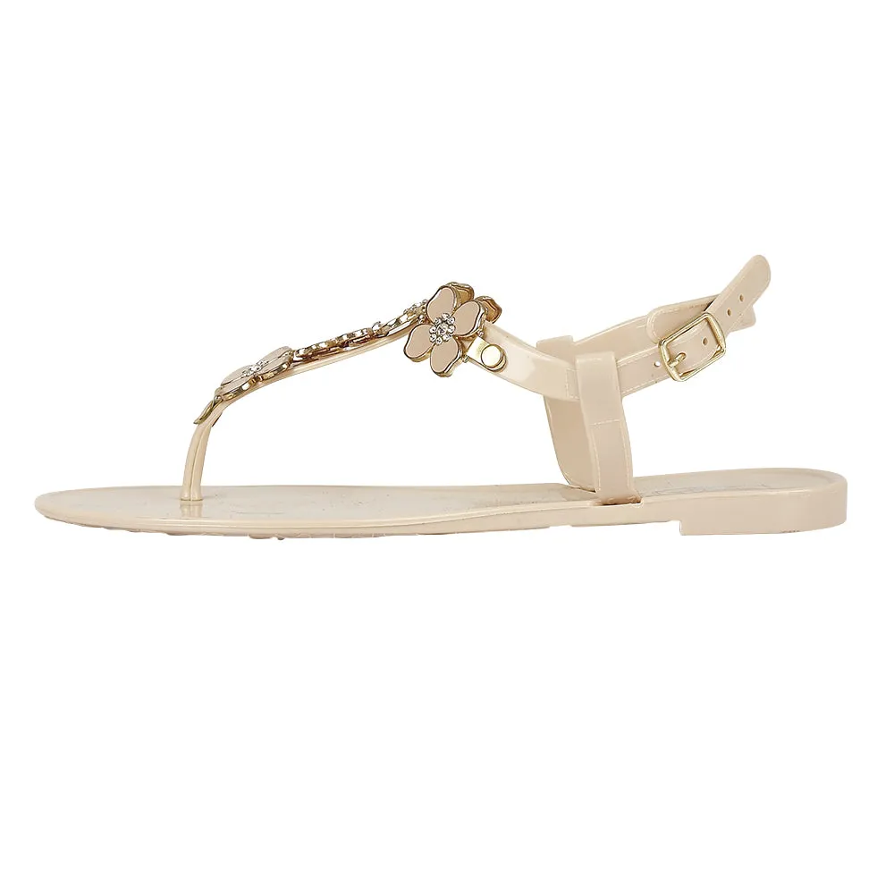 Beige Flache Schuhe
