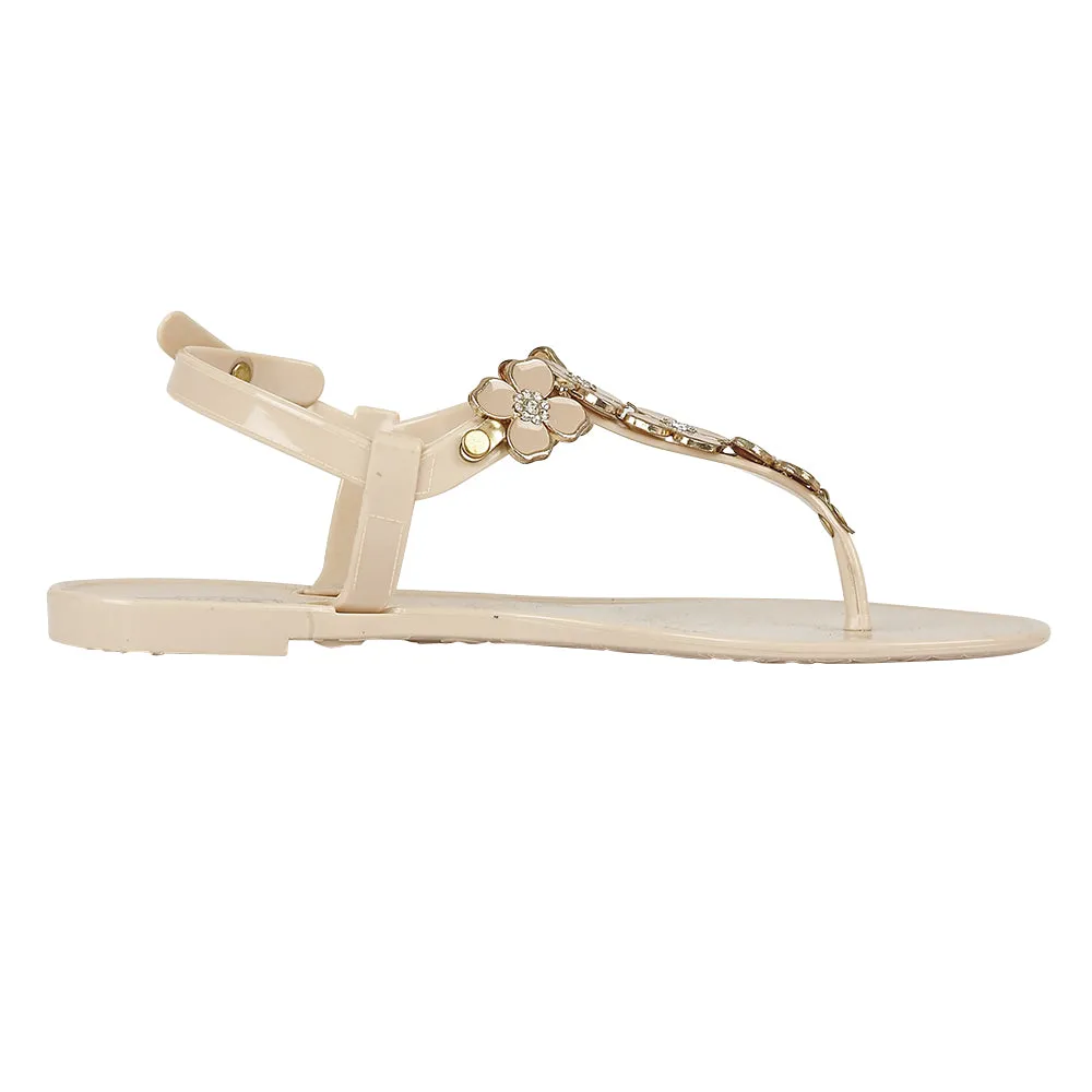 Beige Flache Schuhe