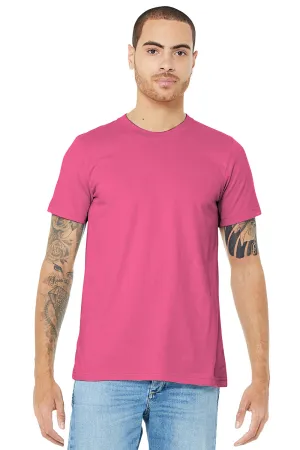 Bella   Canvas Herren Jersey T-Shirt mit kurzen Ärmeln und Rundhalsausschnitt - Wohltätigkeitsrosa