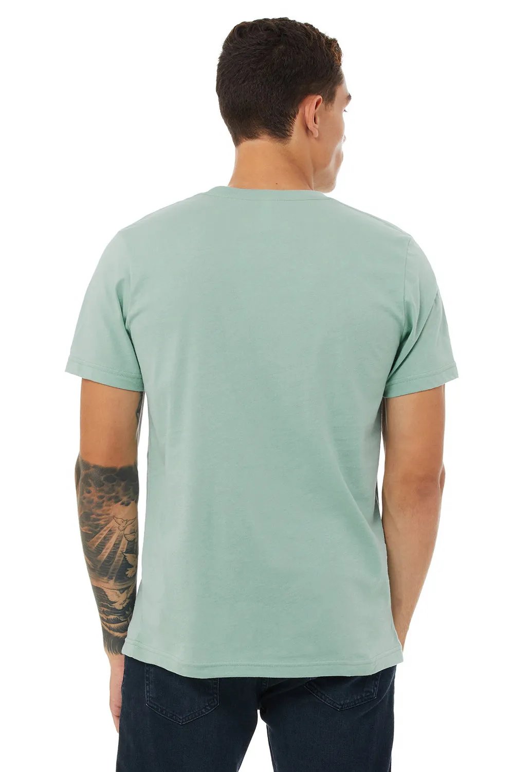 Bella   Canvas Herren Jersey T-Shirt mit kurzen Ärmeln und Rundhalsausschnitt - Staubiges Blau