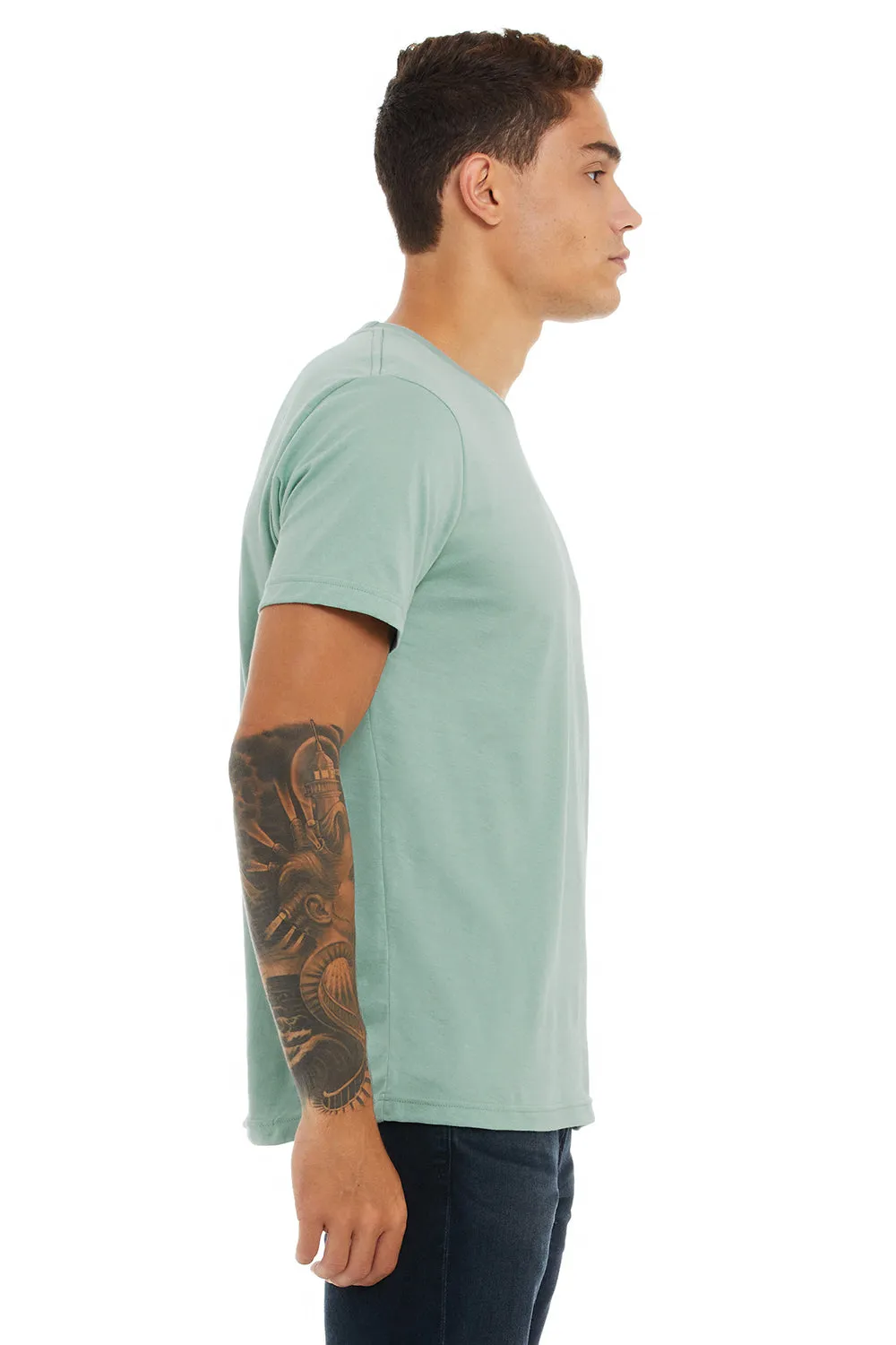 Bella   Canvas Herren Jersey T-Shirt mit kurzen Ärmeln und Rundhalsausschnitt - Staubiges Blau