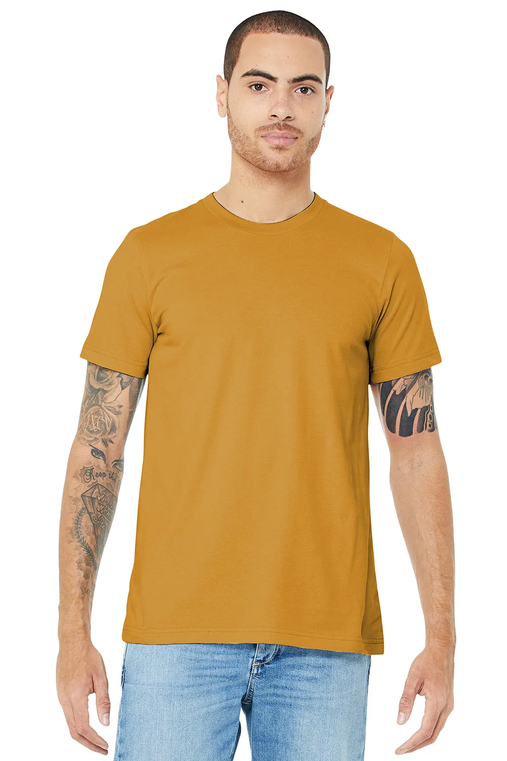 Bella   Canvas Herren Jersey T-Shirt mit kurzen Ärmeln und Rundhalsausschnitt - Senfgelb