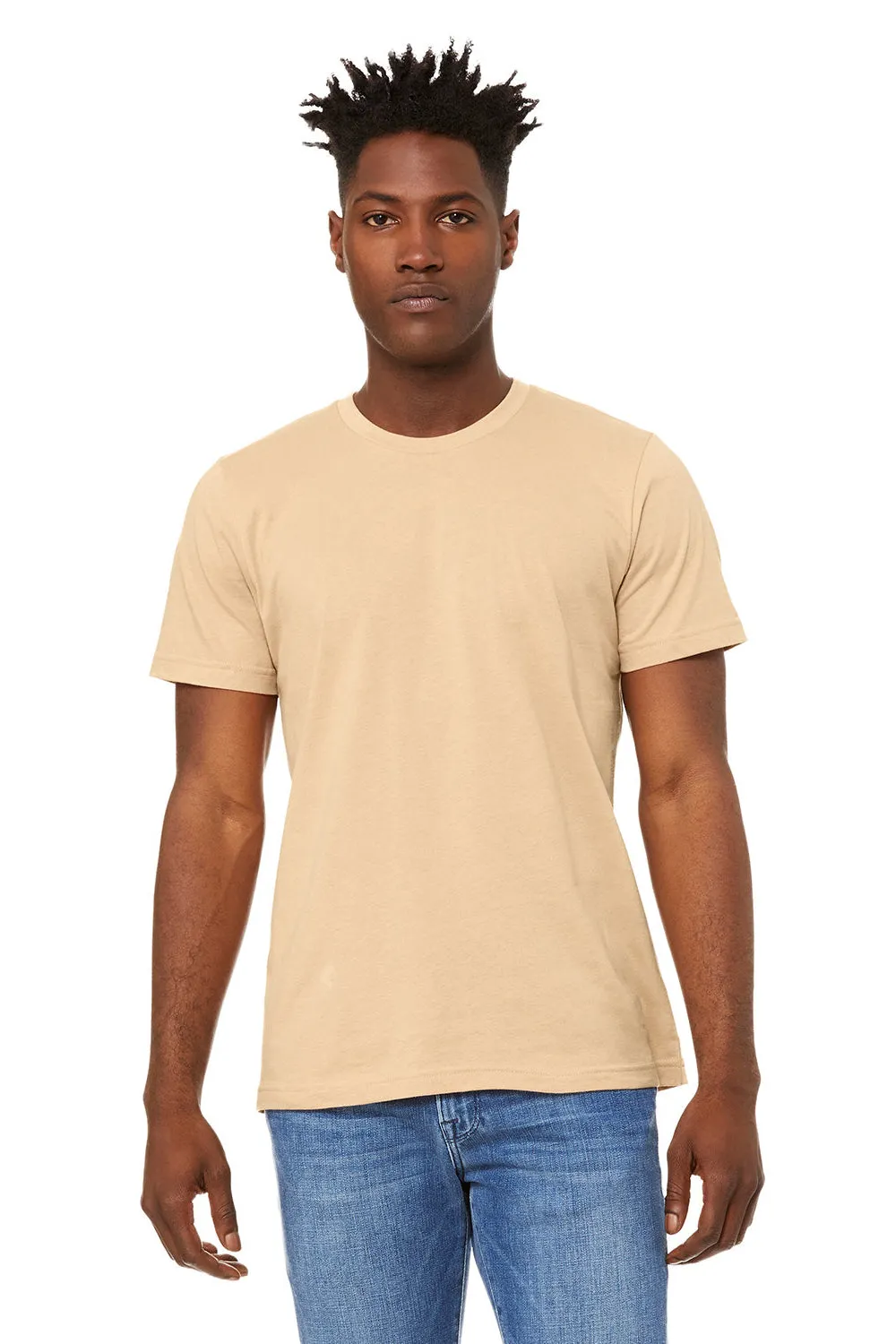 Bella   Canvas Herren Jersey Kurzarm Rundhals T-Shirt - Sanddüne