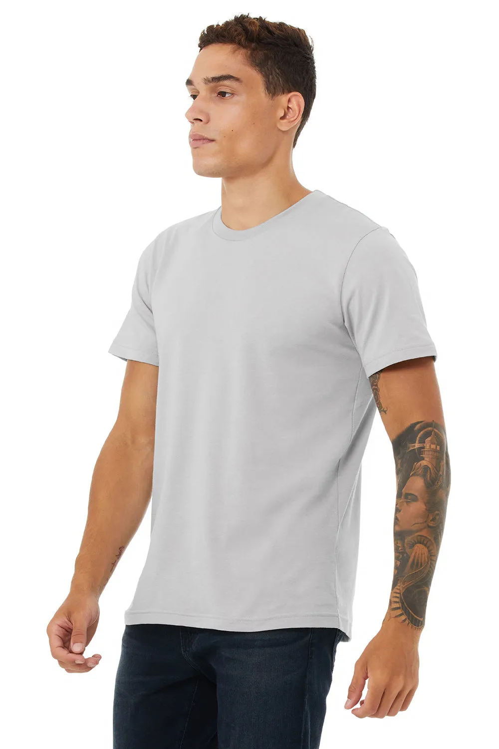 Bella   Canvas Herren Jersey Kurzarm Rundhals T-Shirt - Einheitliches Athletic Grau