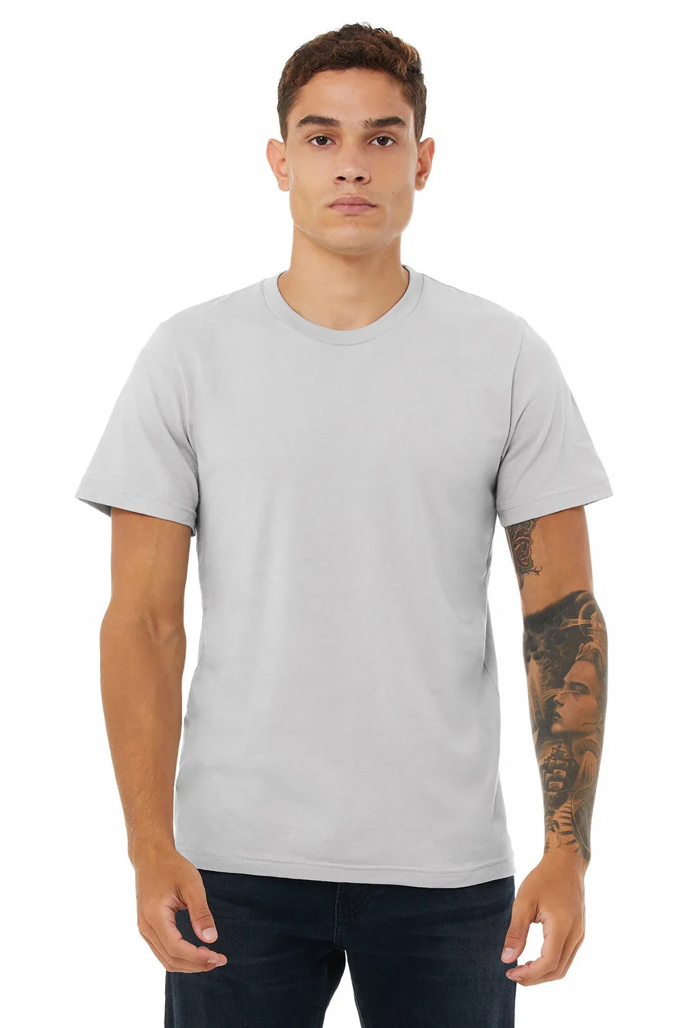 Bella   Canvas Herren Jersey Kurzarm Rundhals T-Shirt - Einheitliches Athletic Grau