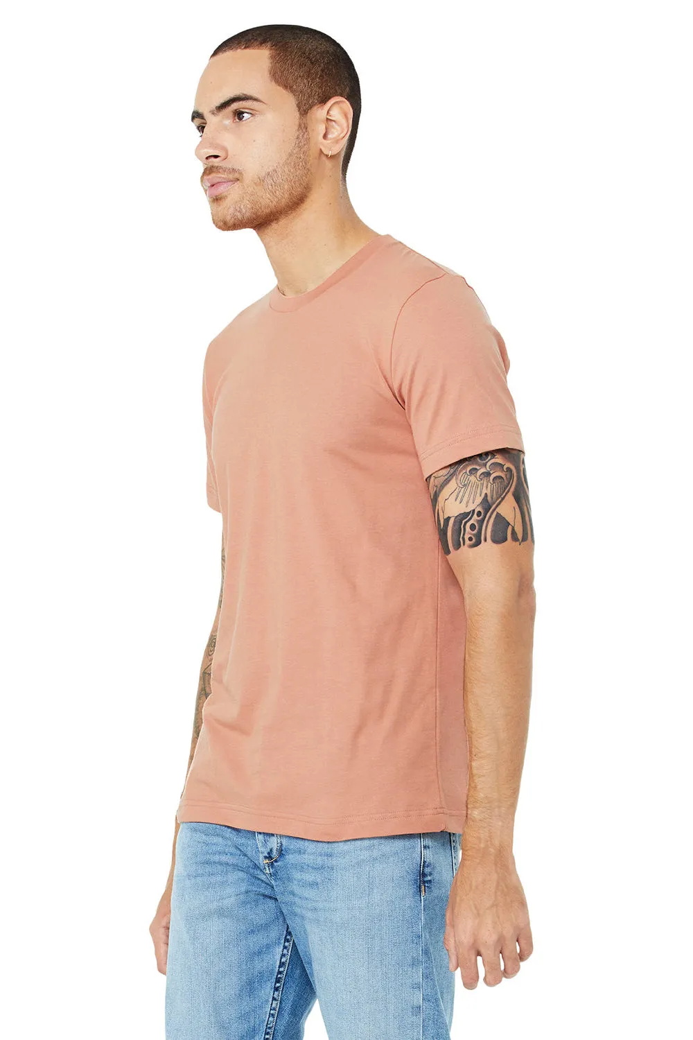 Bella   Canvas Herren-Jersey T-Shirt mit kurzen Ärmeln und Rundhalsausschnitt - Terrakotta