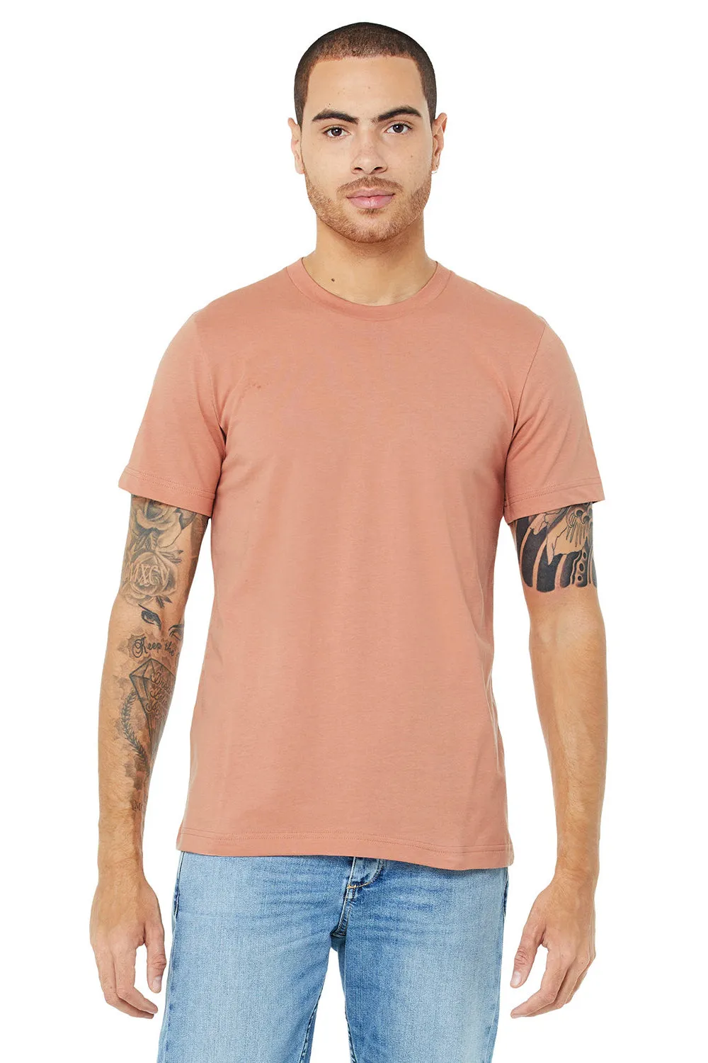 Bella   Canvas Herren-Jersey T-Shirt mit kurzen Ärmeln und Rundhalsausschnitt - Terrakotta
