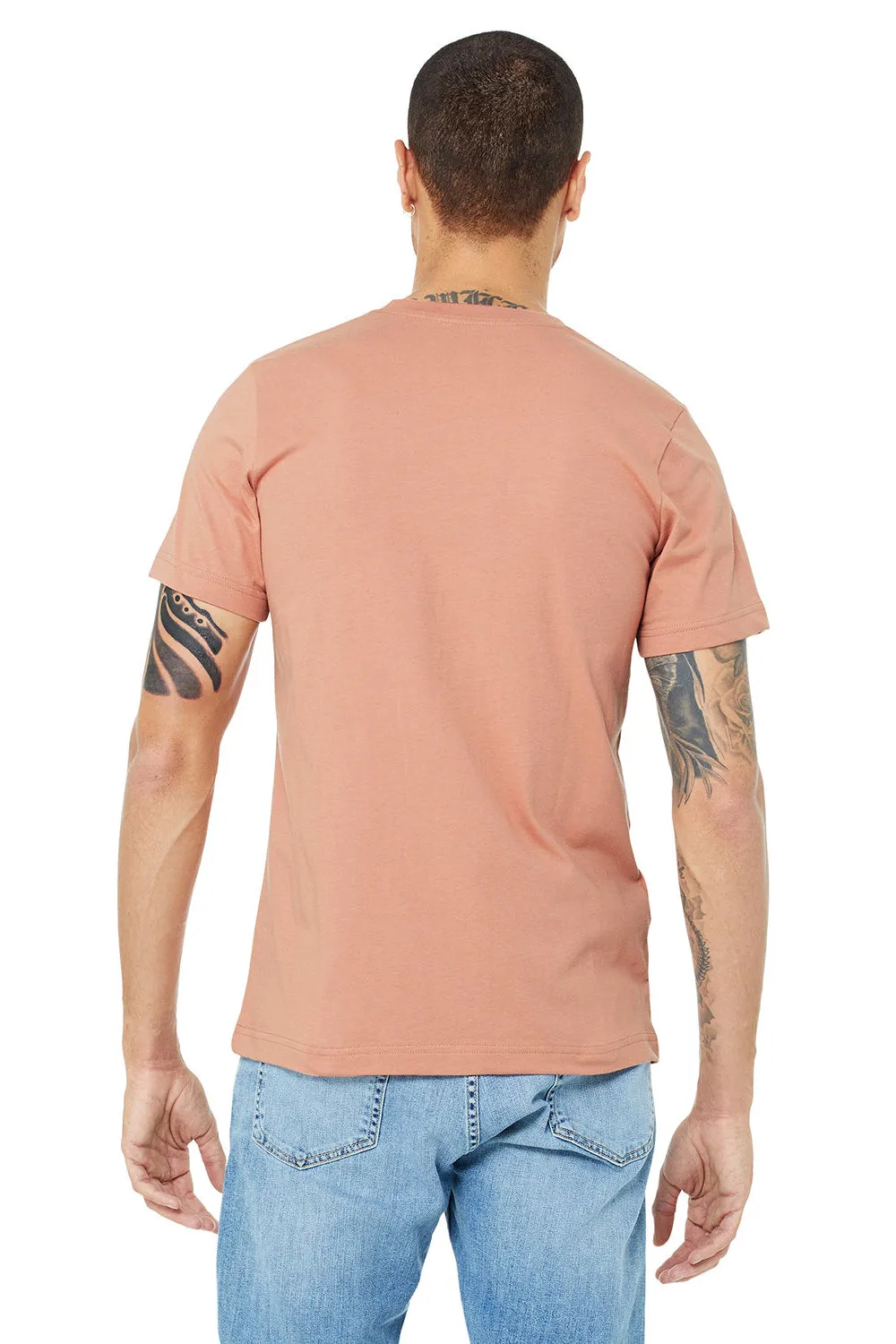 Bella   Canvas Herren-Jersey T-Shirt mit kurzen Ärmeln und Rundhalsausschnitt - Terrakotta
