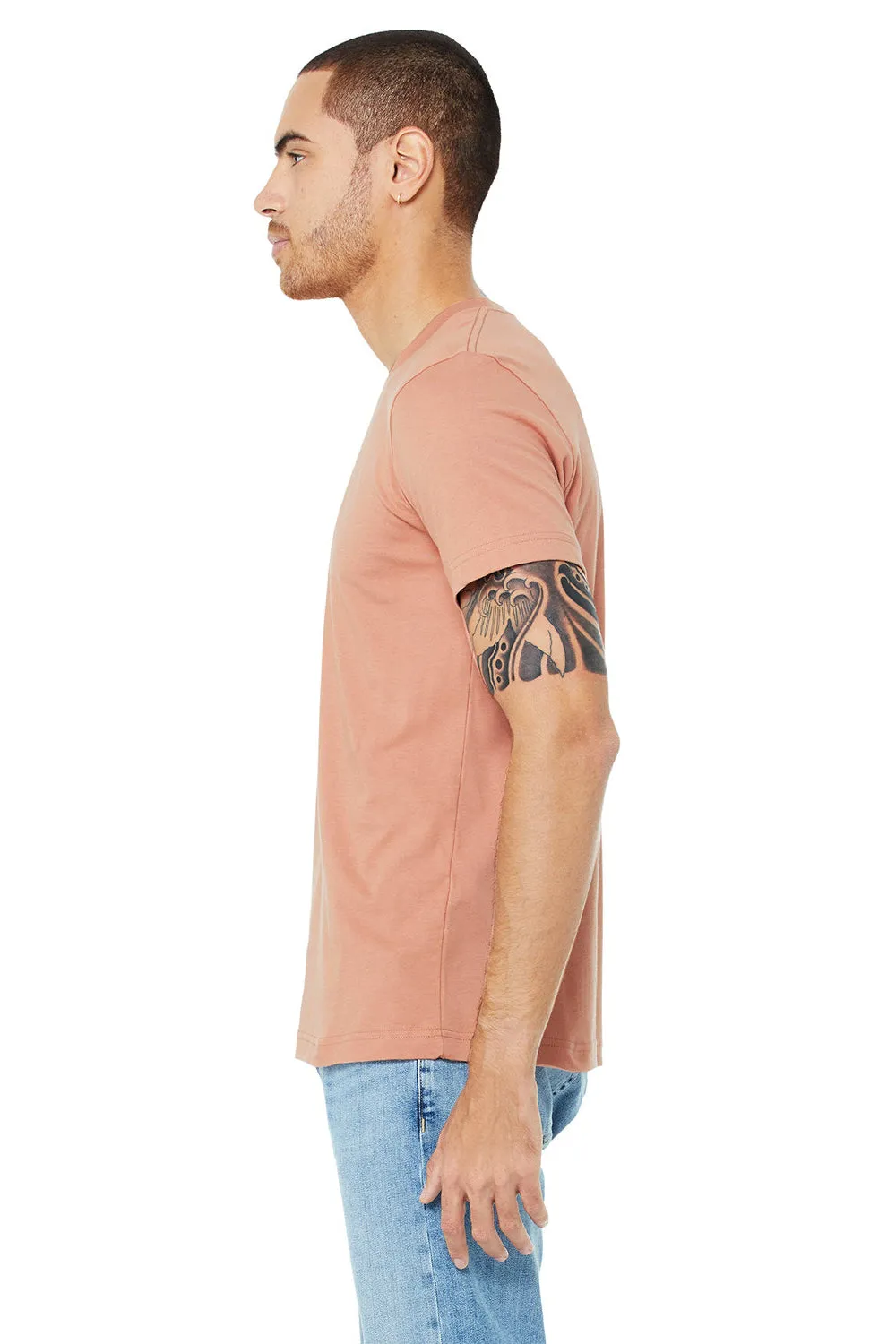 Bella   Canvas Herren-Jersey T-Shirt mit kurzen Ärmeln und Rundhalsausschnitt - Terrakotta