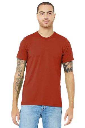 Bella   Canvas Herren T-Shirt mit Rundhalsausschnitt und kurzen Ärmeln - Ziegelrot