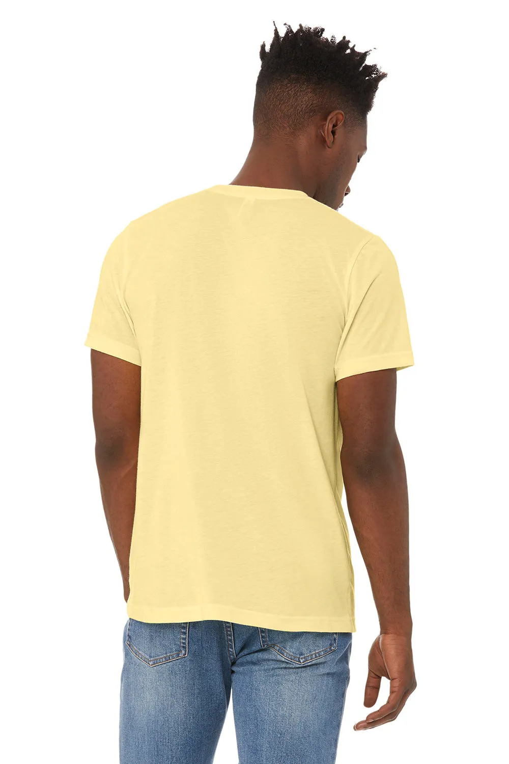 Bella   Canvas Herren T-Shirt mit Rundhalsausschnitt und kurzen Ärmeln - Blassgelb
