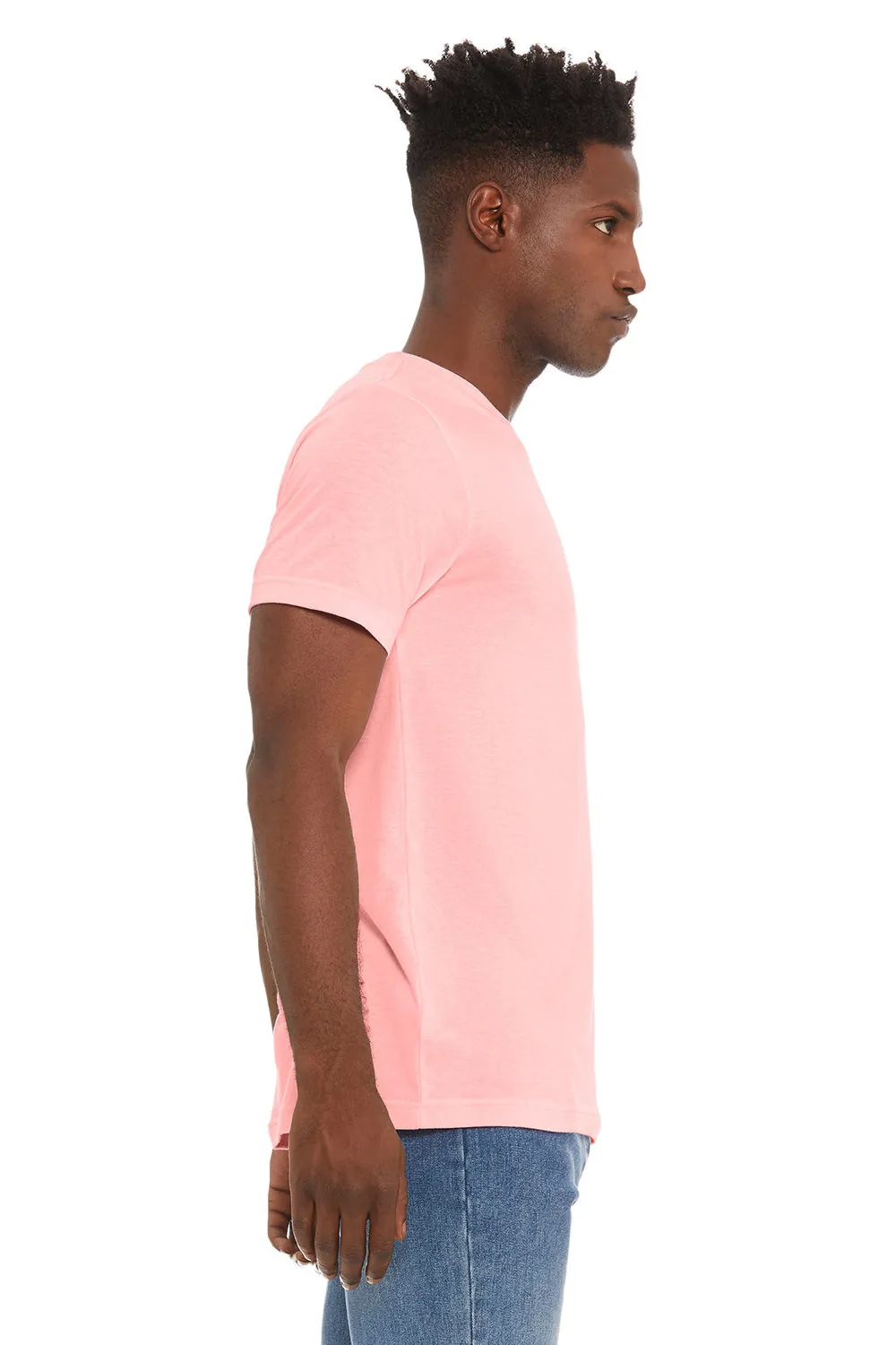Bella   Canvas Herren T-Shirt mit Rundhalsausschnitt und kurzen Ärmeln - Pink
