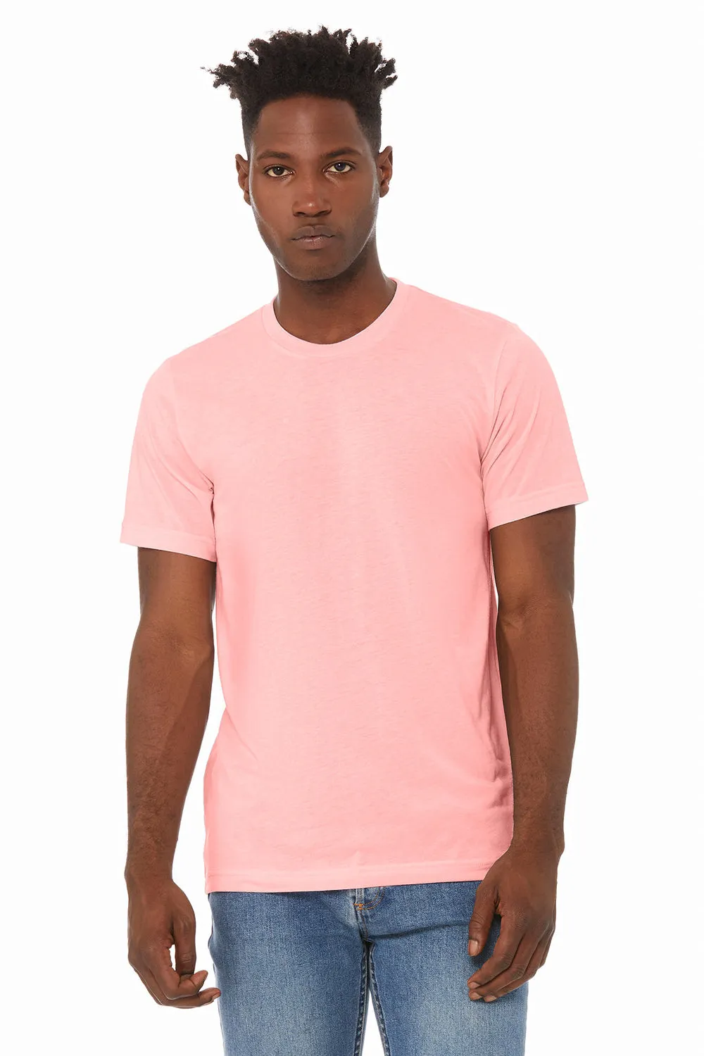 Bella   Canvas Herren T-Shirt mit Rundhalsausschnitt und kurzen Ärmeln - Pink