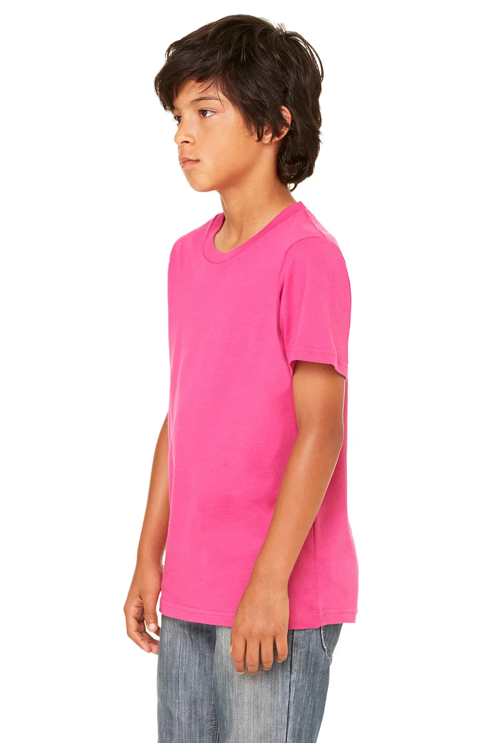 Bella   Canvas Jugend-Jersey Kurzarm Rundhals T-Shirt - Beerenrosa