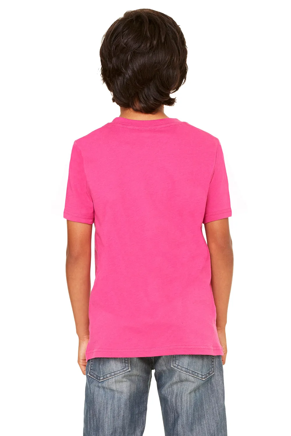 Bella   Canvas Jugend-Jersey Kurzarm Rundhals T-Shirt - Beerenrosa