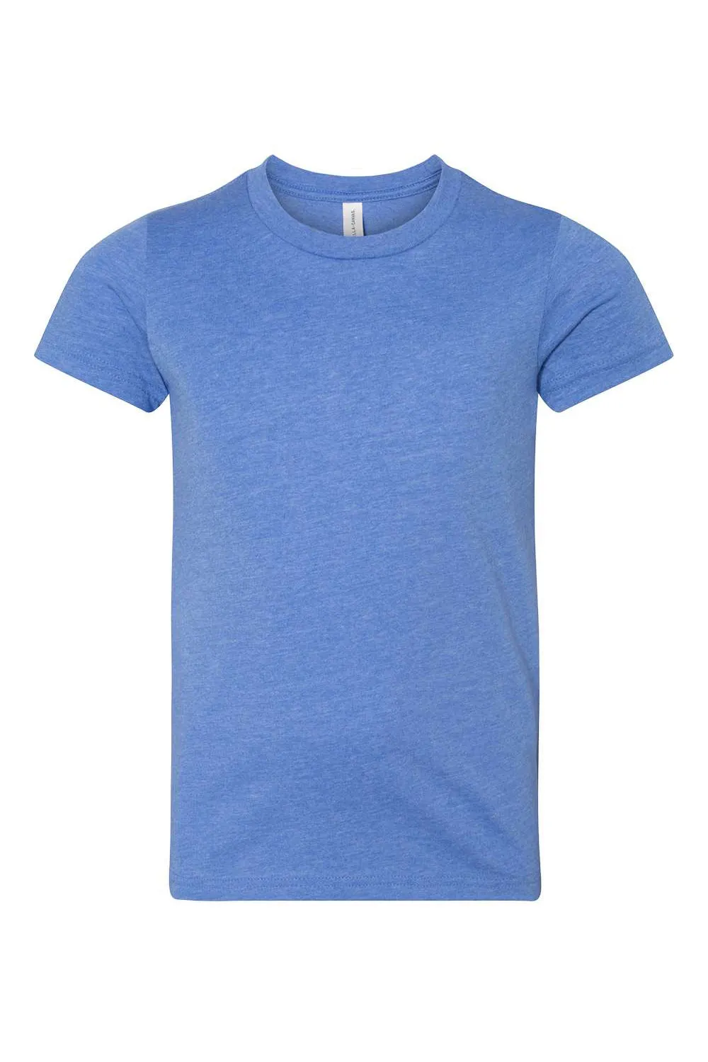 Bella   Canvas Jugend-Jersey Kurzarm T-Shirt mit Rundhalsausschnitt - Meliertes Columbia Blau