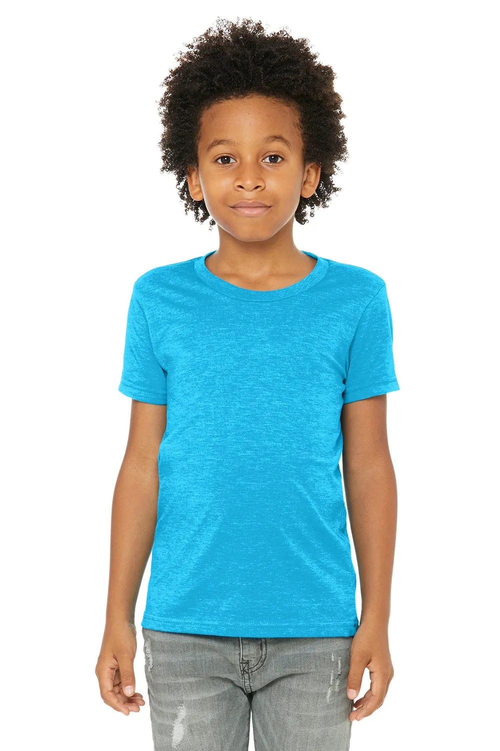 Bella   Canvas Jugend-Jersey Kurzarm Rundhals T-Shirt - Neonblau