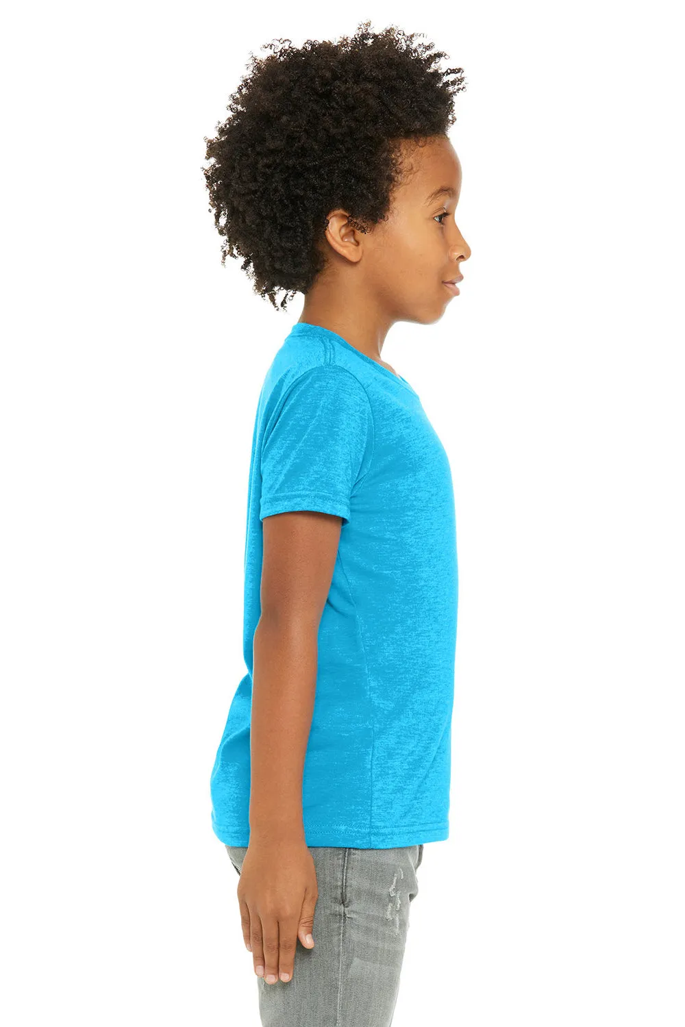 Bella   Canvas Jugend-Jersey Kurzarm Rundhals T-Shirt - Neonblau