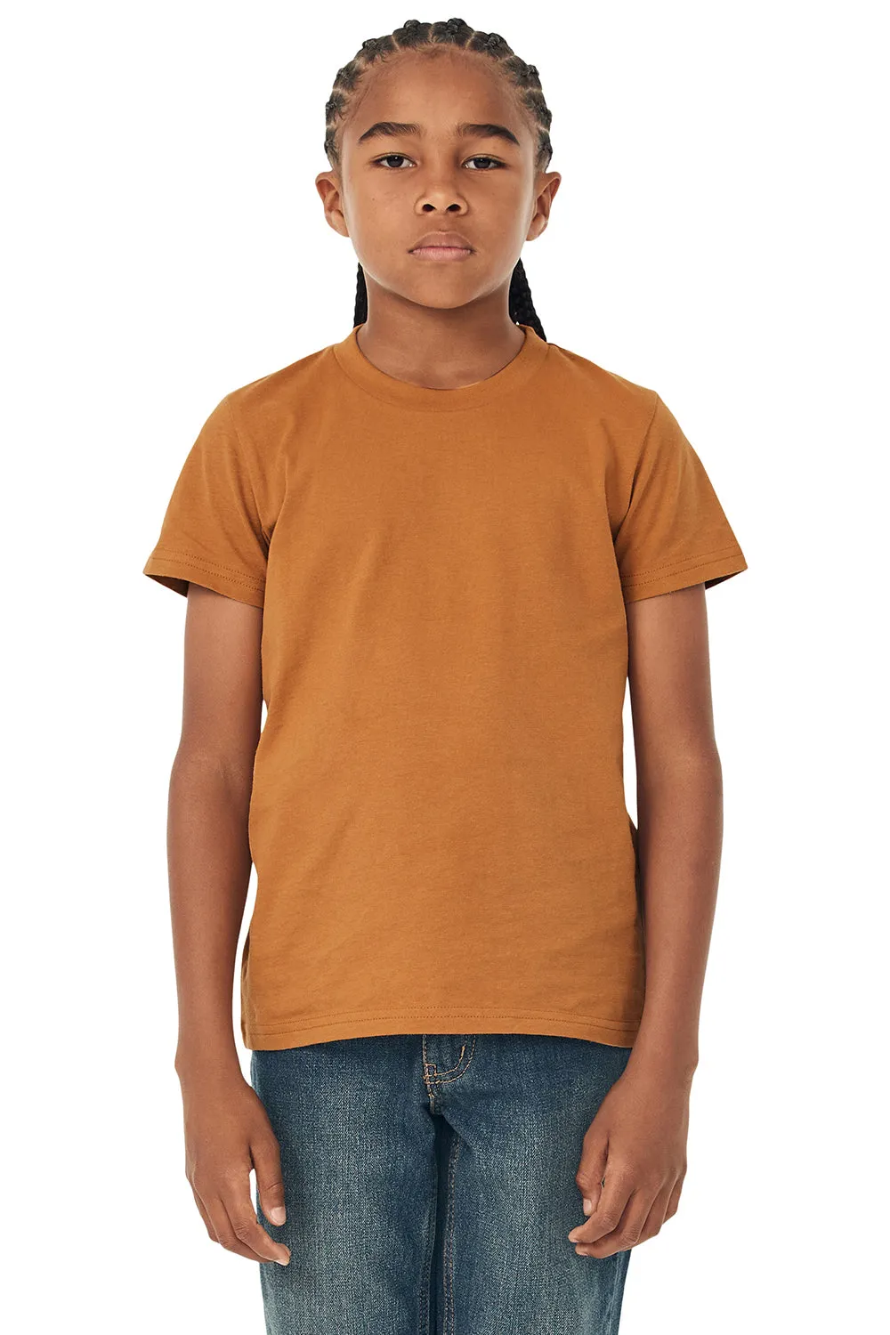 Bella   Canvas Jugend-Jersey Kurzarm Rundhals T-Shirt - Toast