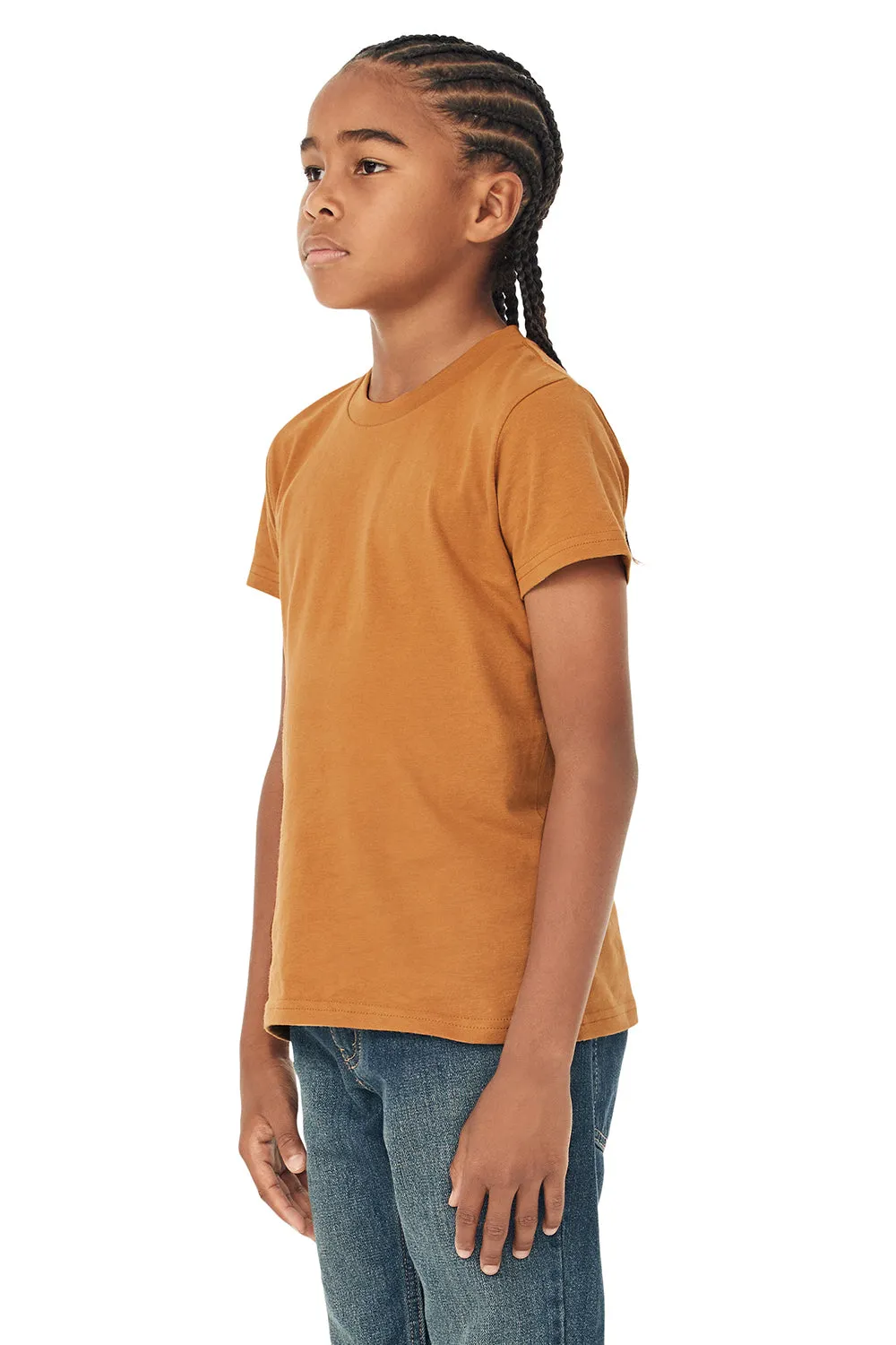 Bella   Canvas Jugend-Jersey Kurzarm Rundhals T-Shirt - Toast