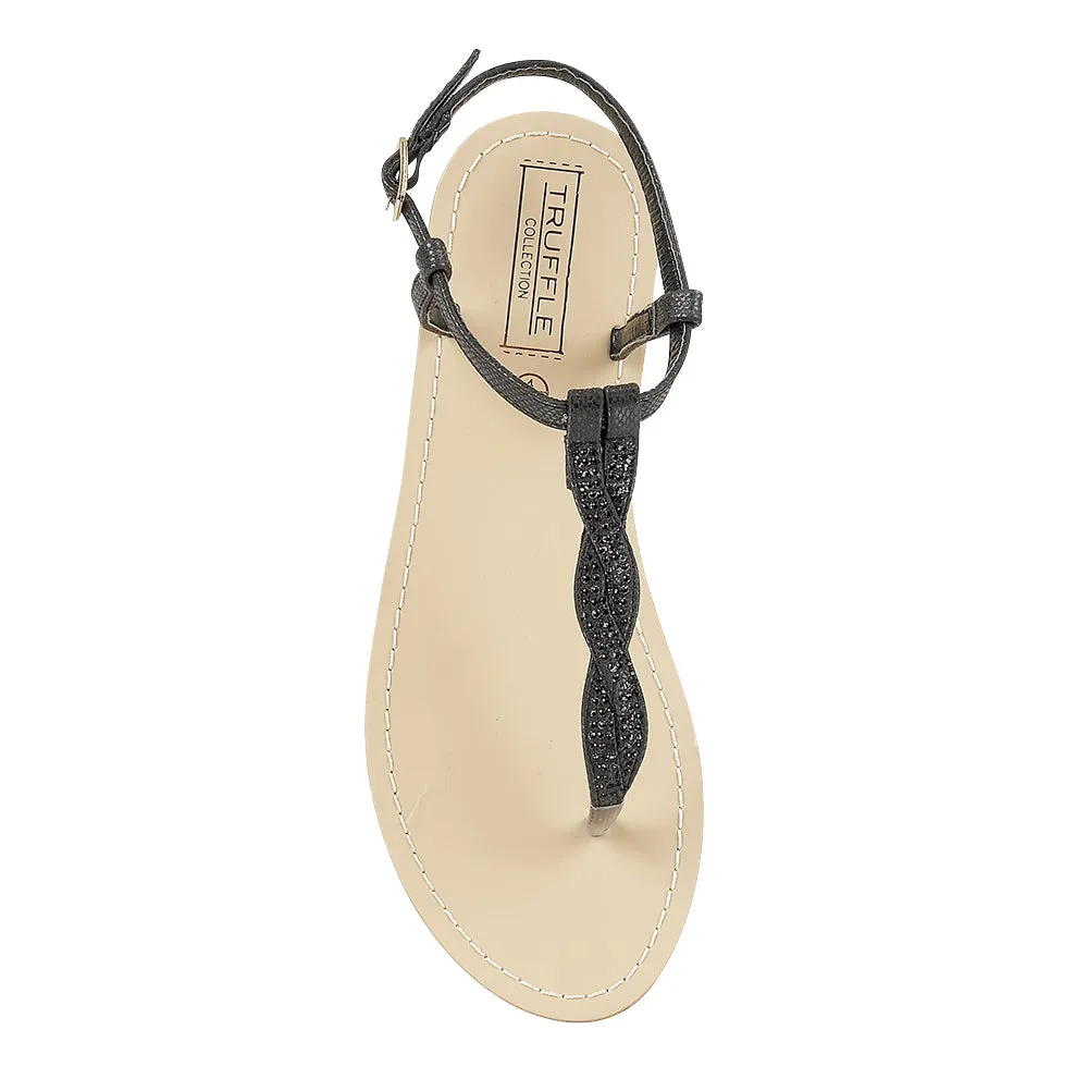 Schwarze Flache Schuhe
