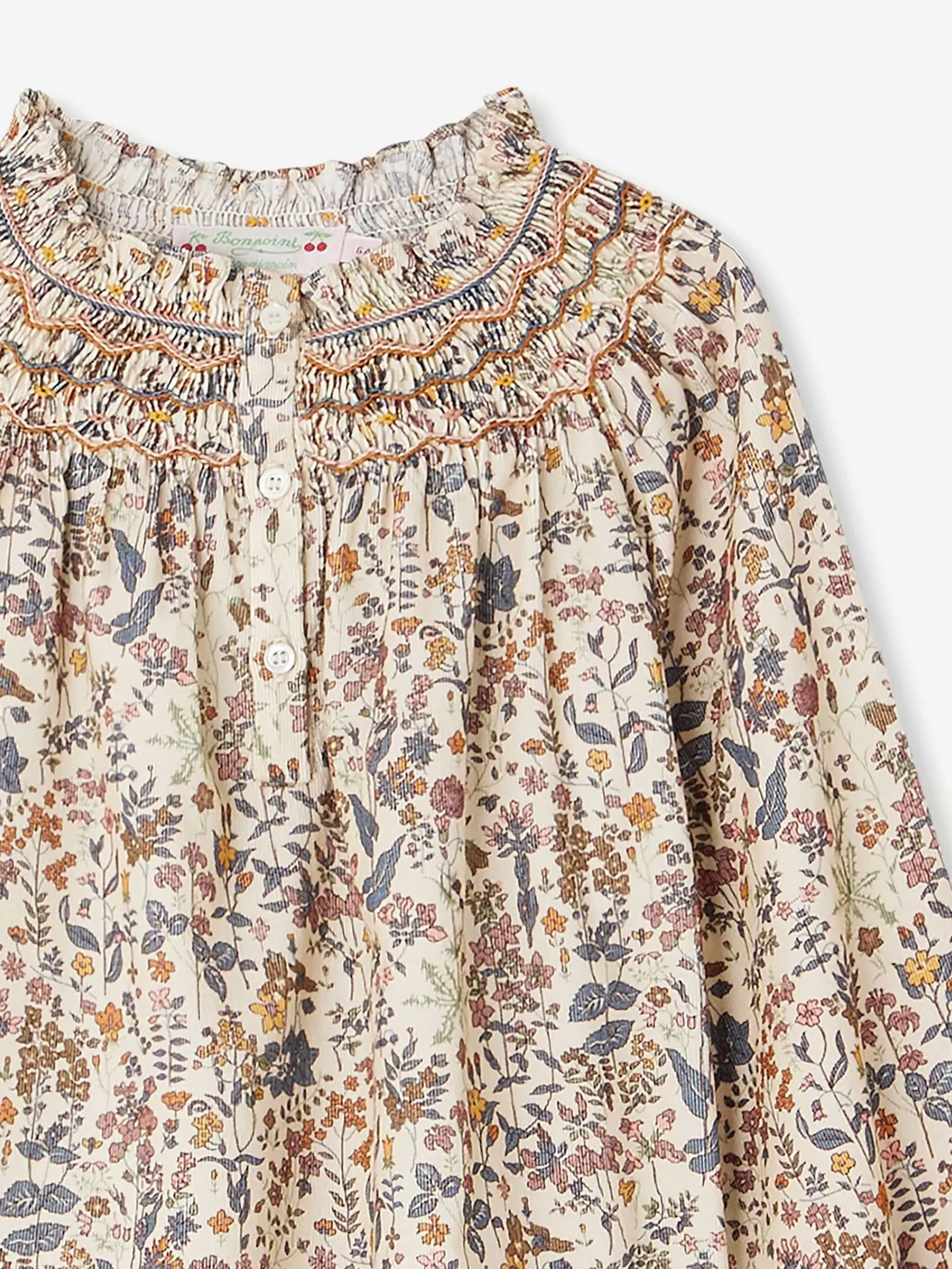 Bonpoint Mädchen Bluse mit Rüschenblüten in Mehrfarben