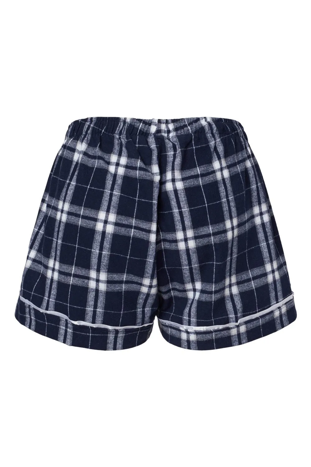 Boxercraft Damen Flanell Shorts - Marineblau/Silbergrau