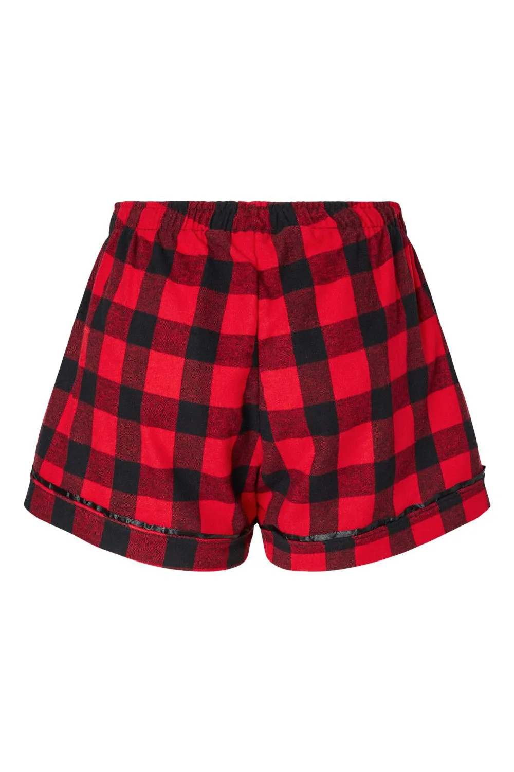 Boxercraft Damen Flanell Shorts - Rot/Schwarz Büffelkaro
