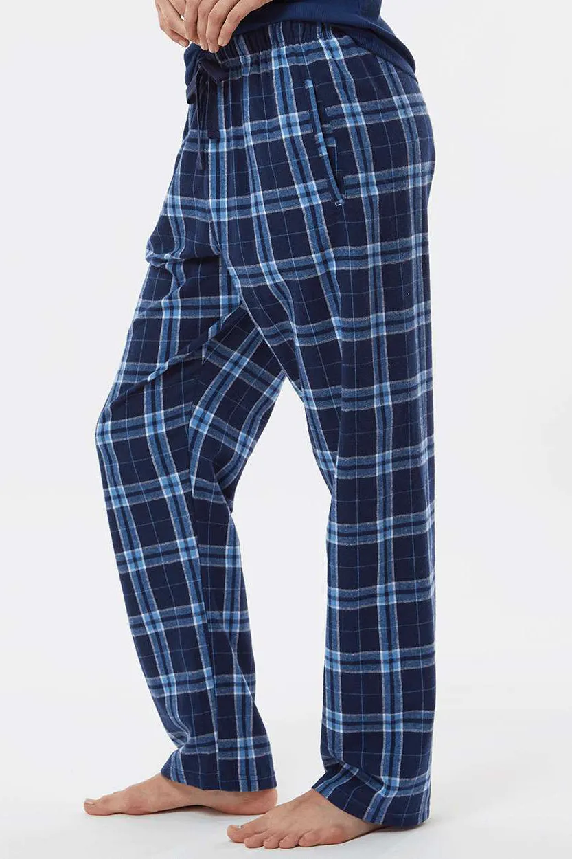 Boxercraft Damen Haley Flanellhose mit Taschen - Marineblau/Columbia Blau