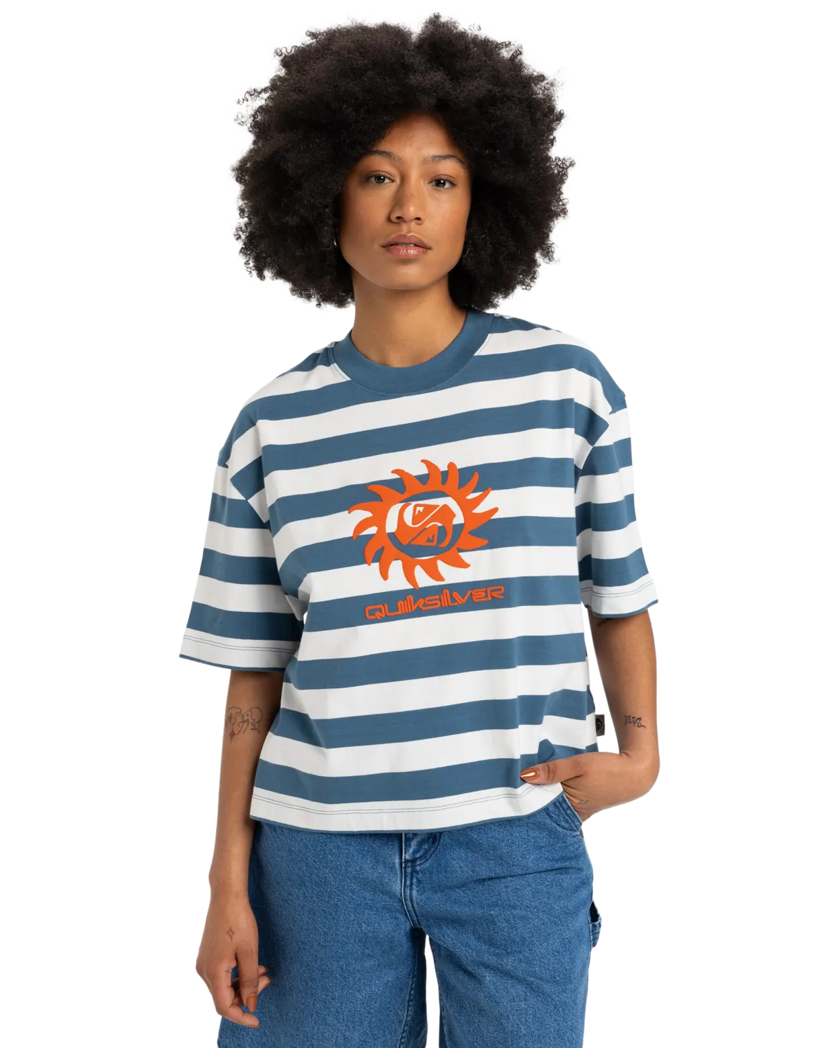 Boyfriend Crop T-Shirt in Echtem Smaragdgrün