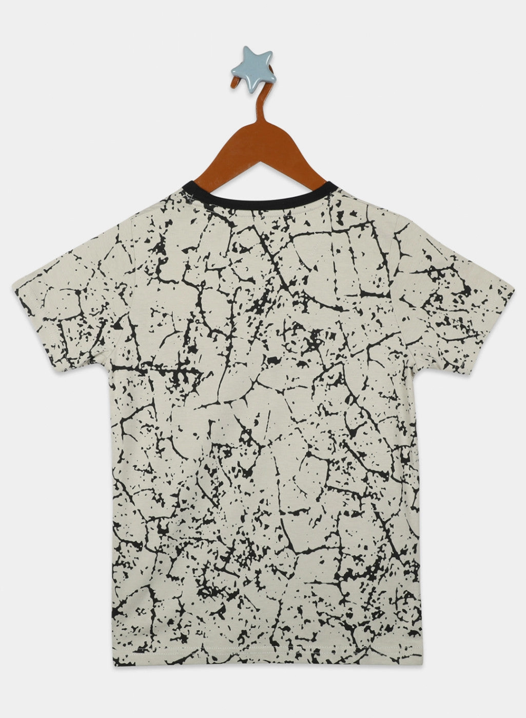 Boys Beige Printed T-Shirts