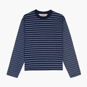 Brain Dead Langarm-Mockneck mit Mehrfarbigen Streifen / Indigo