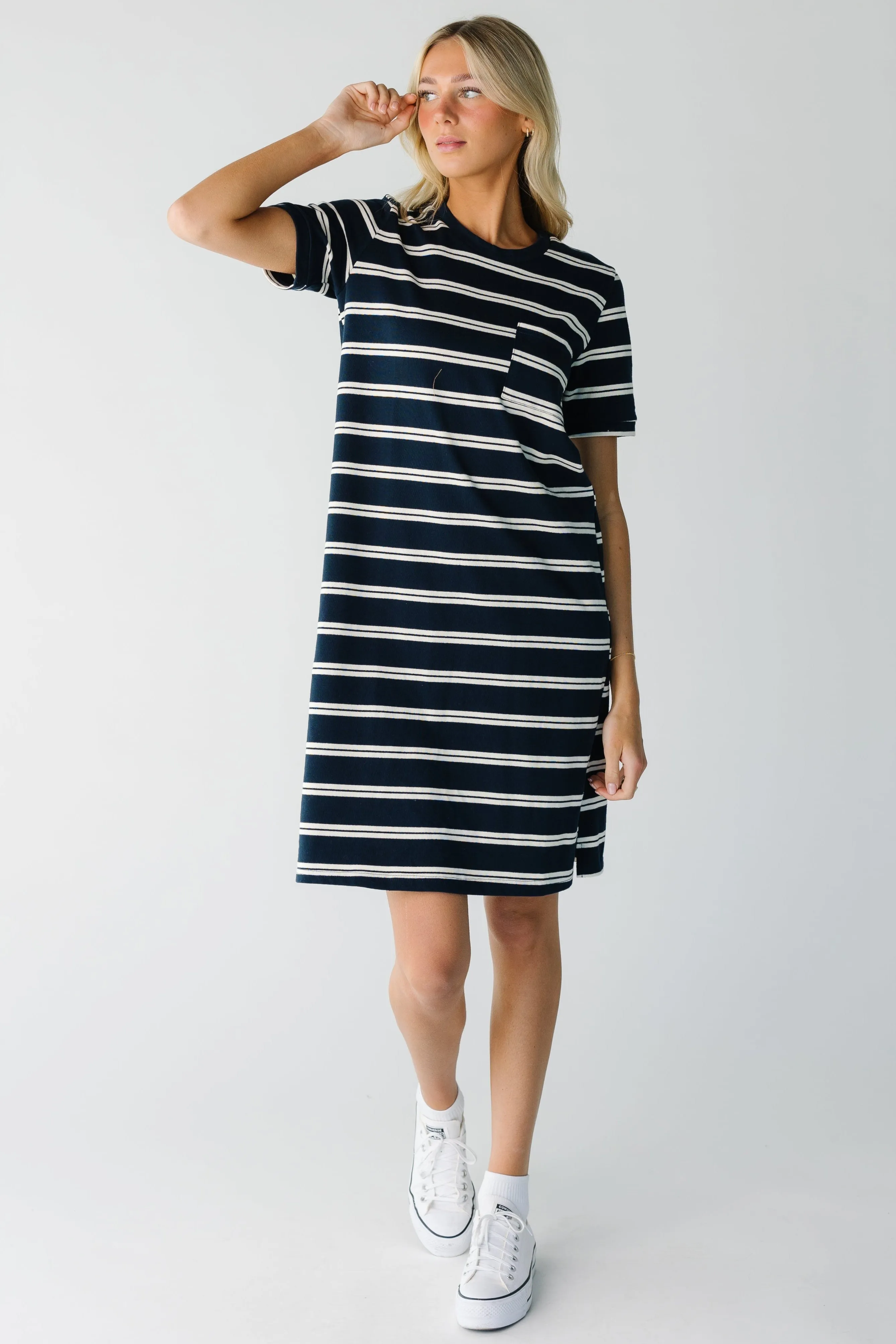 Brass & All Day T-Shirt-Kleid - Doppelter Streifen